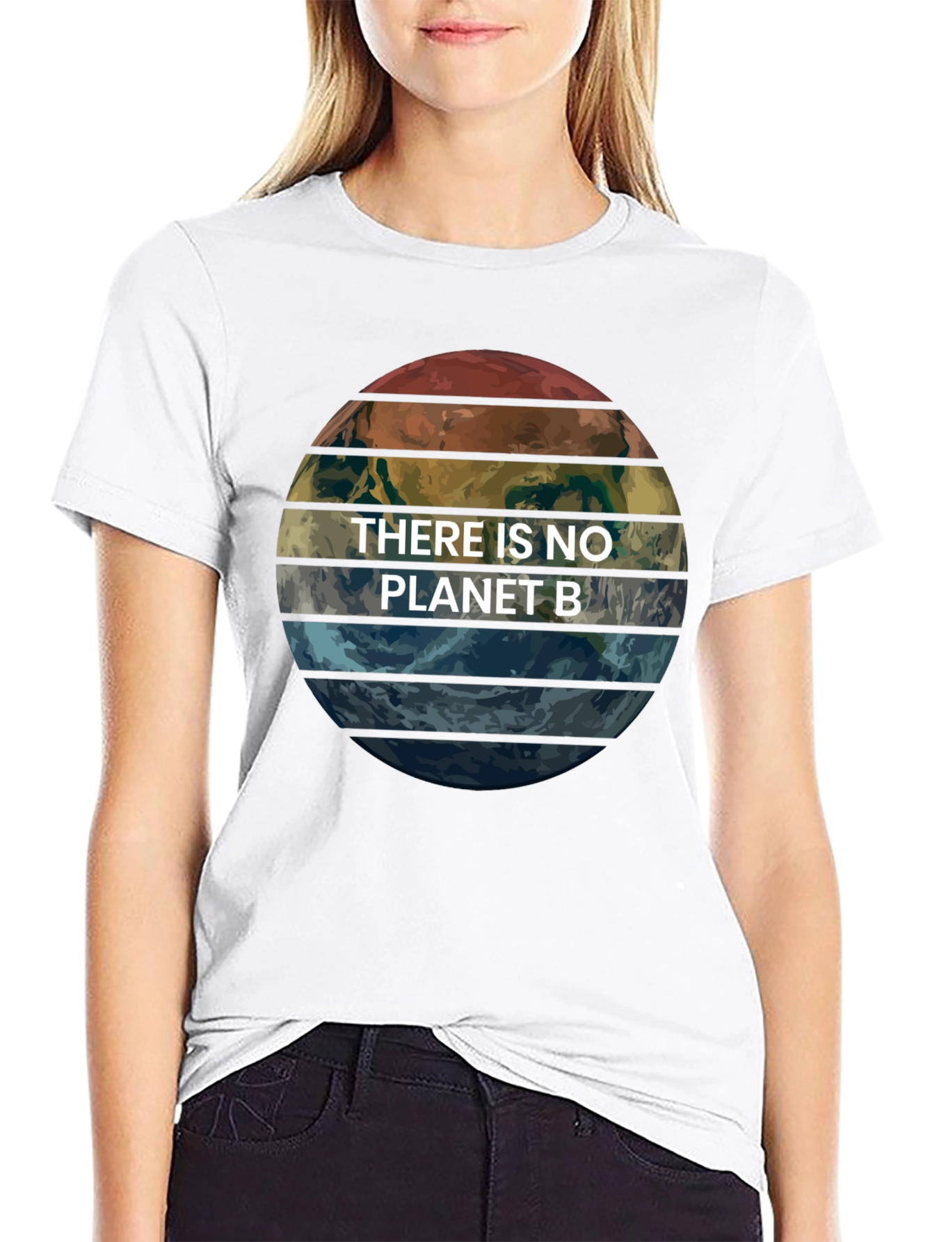 Black There Is No Planet B Earth Graphic T-Shirt view 9