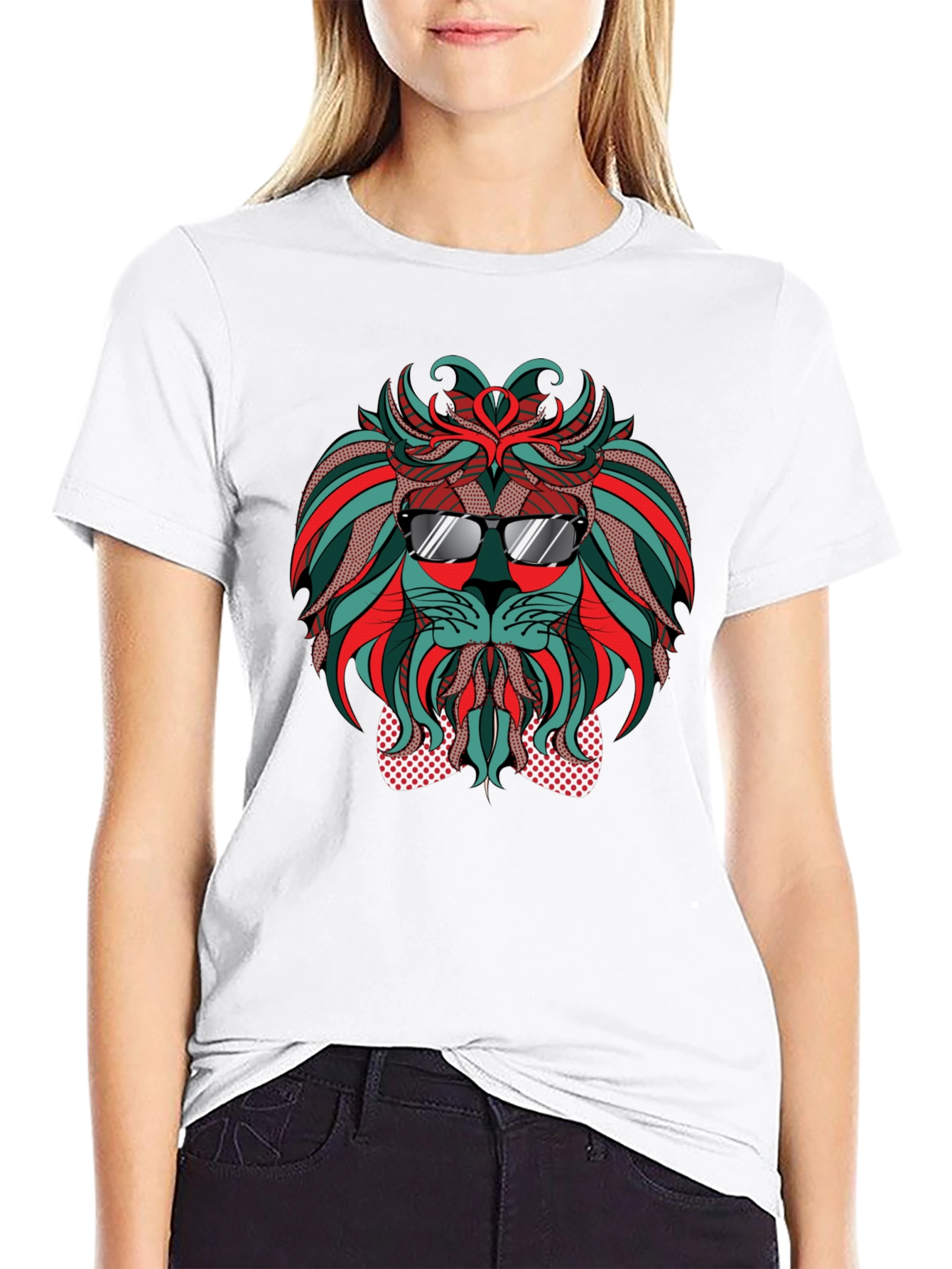 Black Cool Lion Graphic Tee - Stylish Black T-Shirt view 9