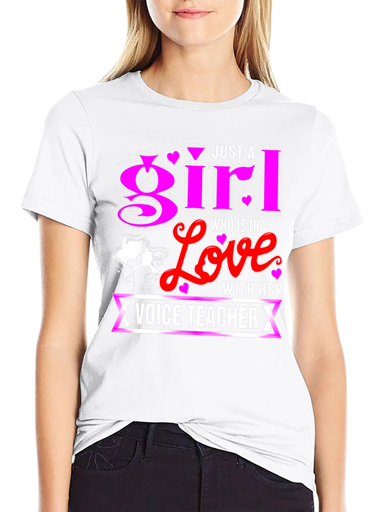 Black Just a Girl in Love with Her Voice Teacher T-Shirt view 9
