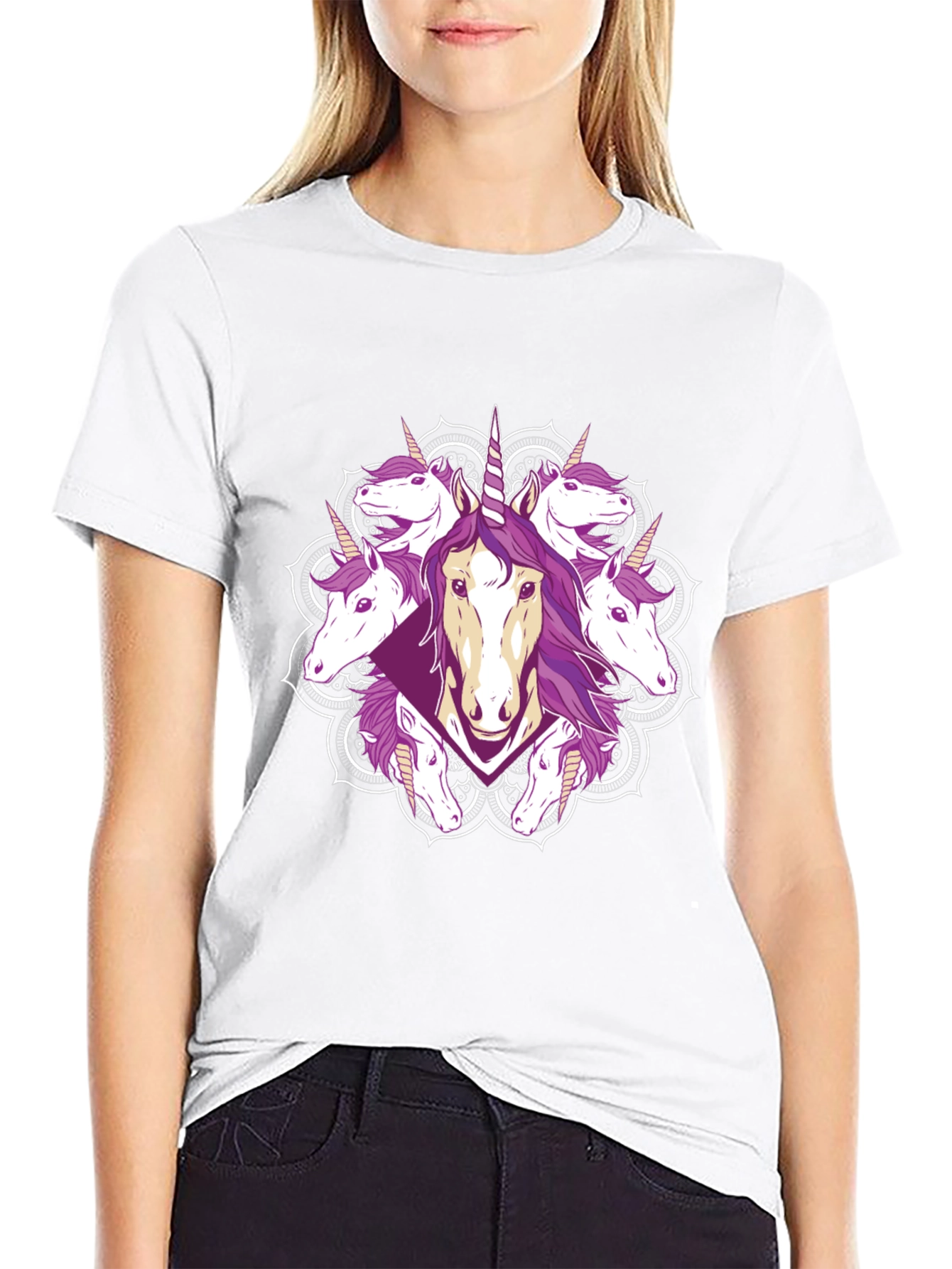 Black Unicorn Mandala Graphic Tee - Stylish & Unique! view 9