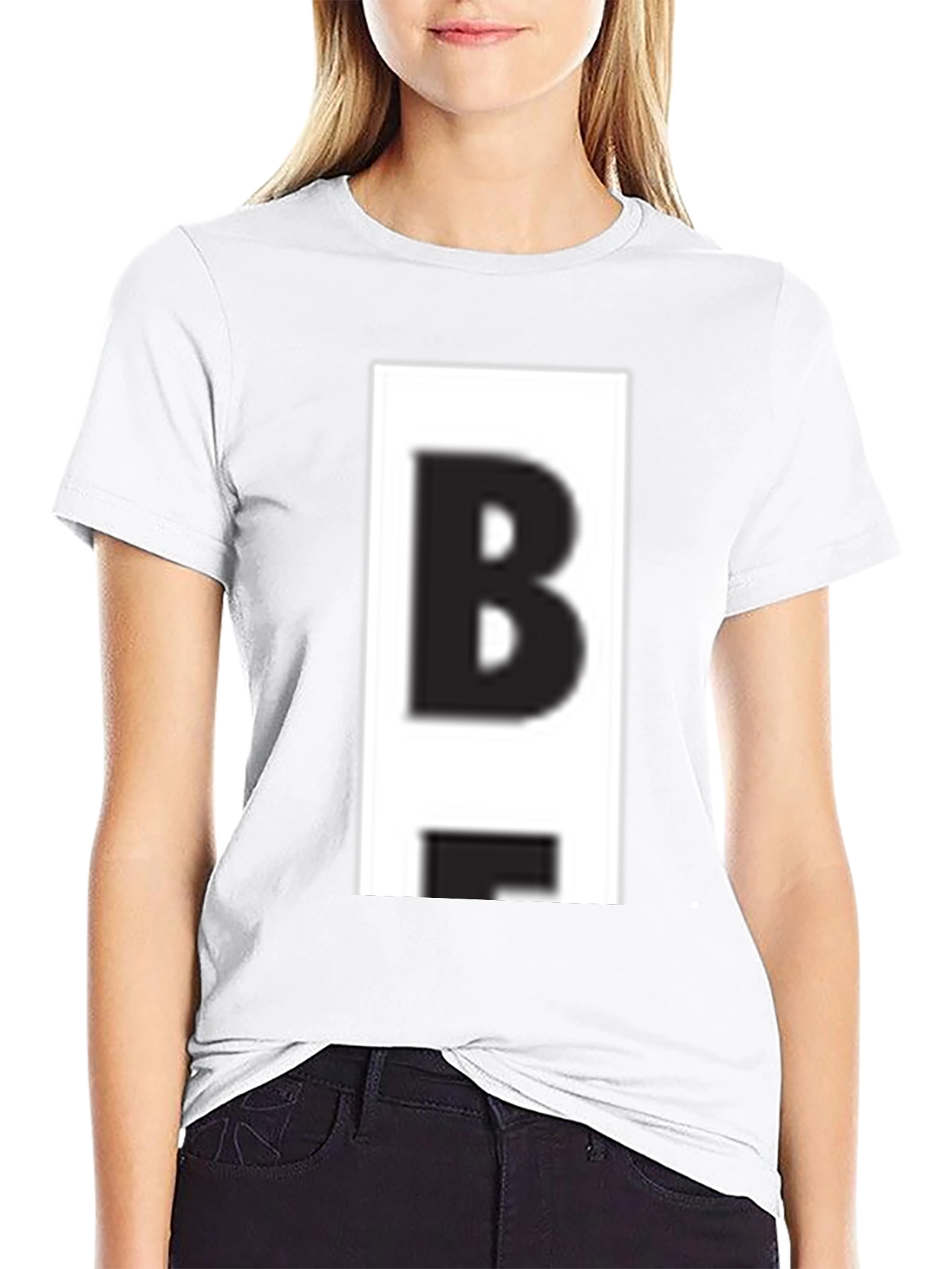 Black Bold 'B' Graphic Tee - Casual Black T-Shirt view 9
