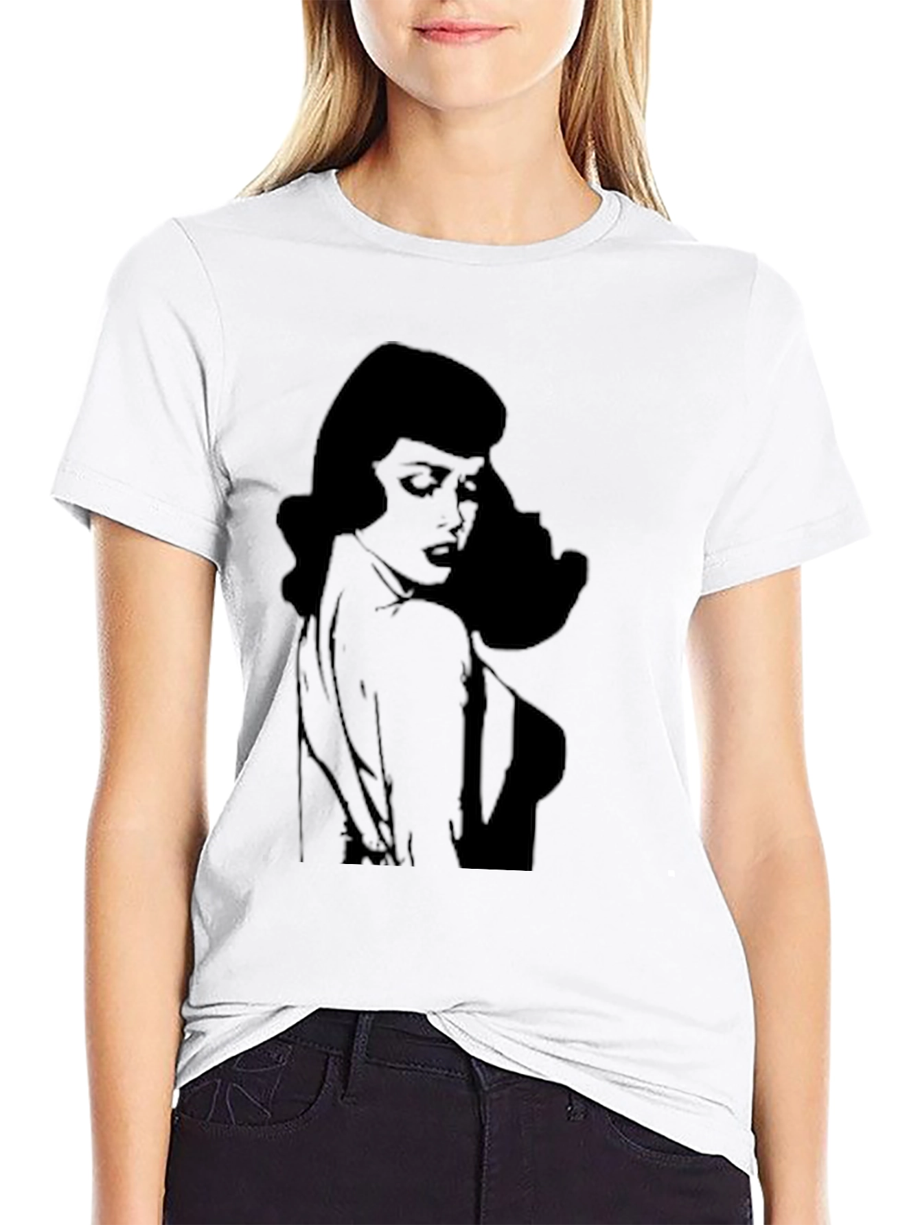 Black Retro Silhouette Graphic T-Shirt - Black view 9