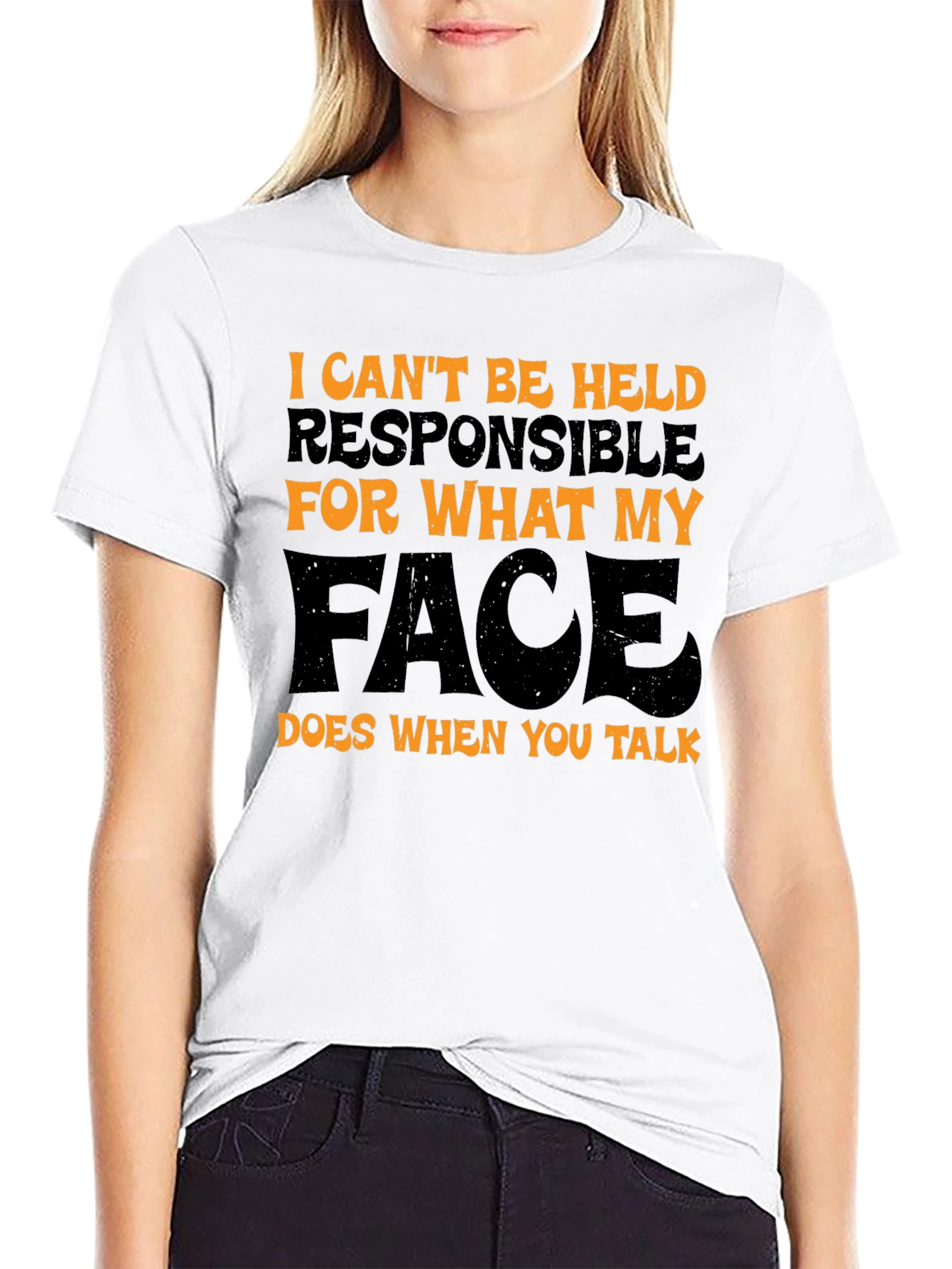 Black Funny Face T-Shirt - Talk Sarcasm Humor Tee view 9