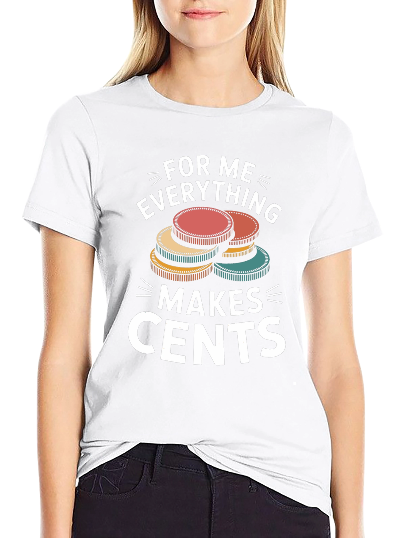 Black Funny "Makes Cents" Graphic Tee view 9