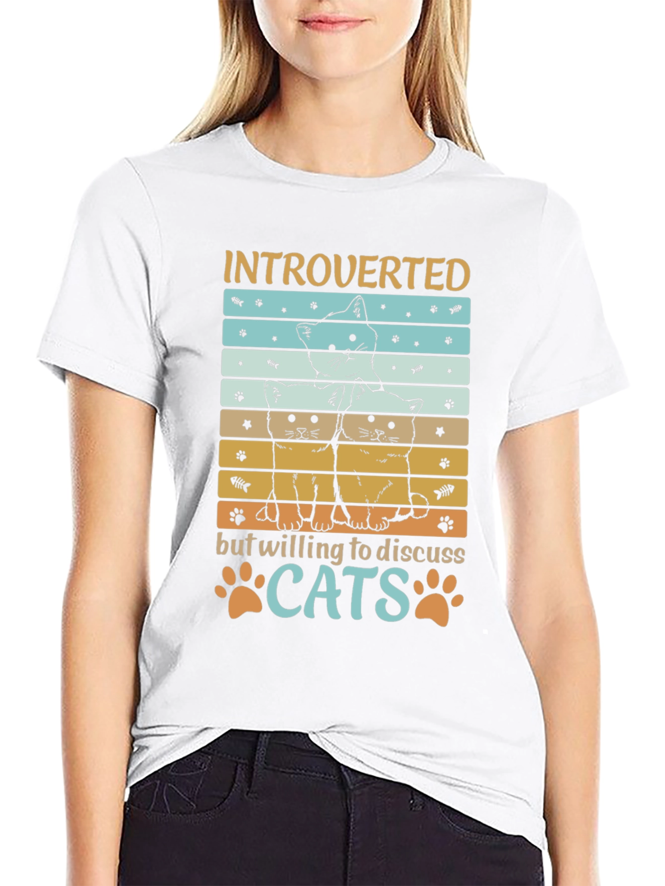 Black Introverted Cats Graphic Tee - Soft Cotton Blend view 9