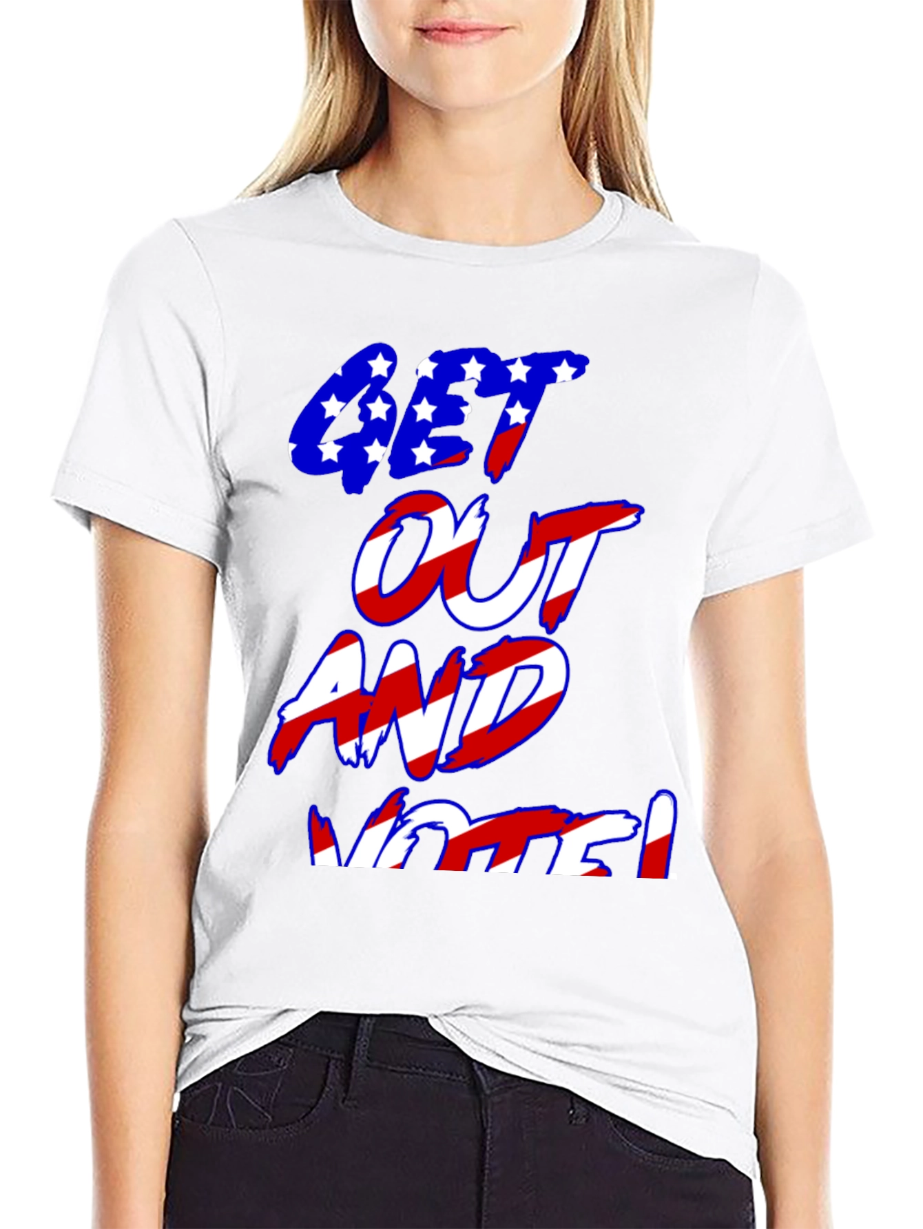 Black Get Out and Vote Graphic T-Shirt view 9