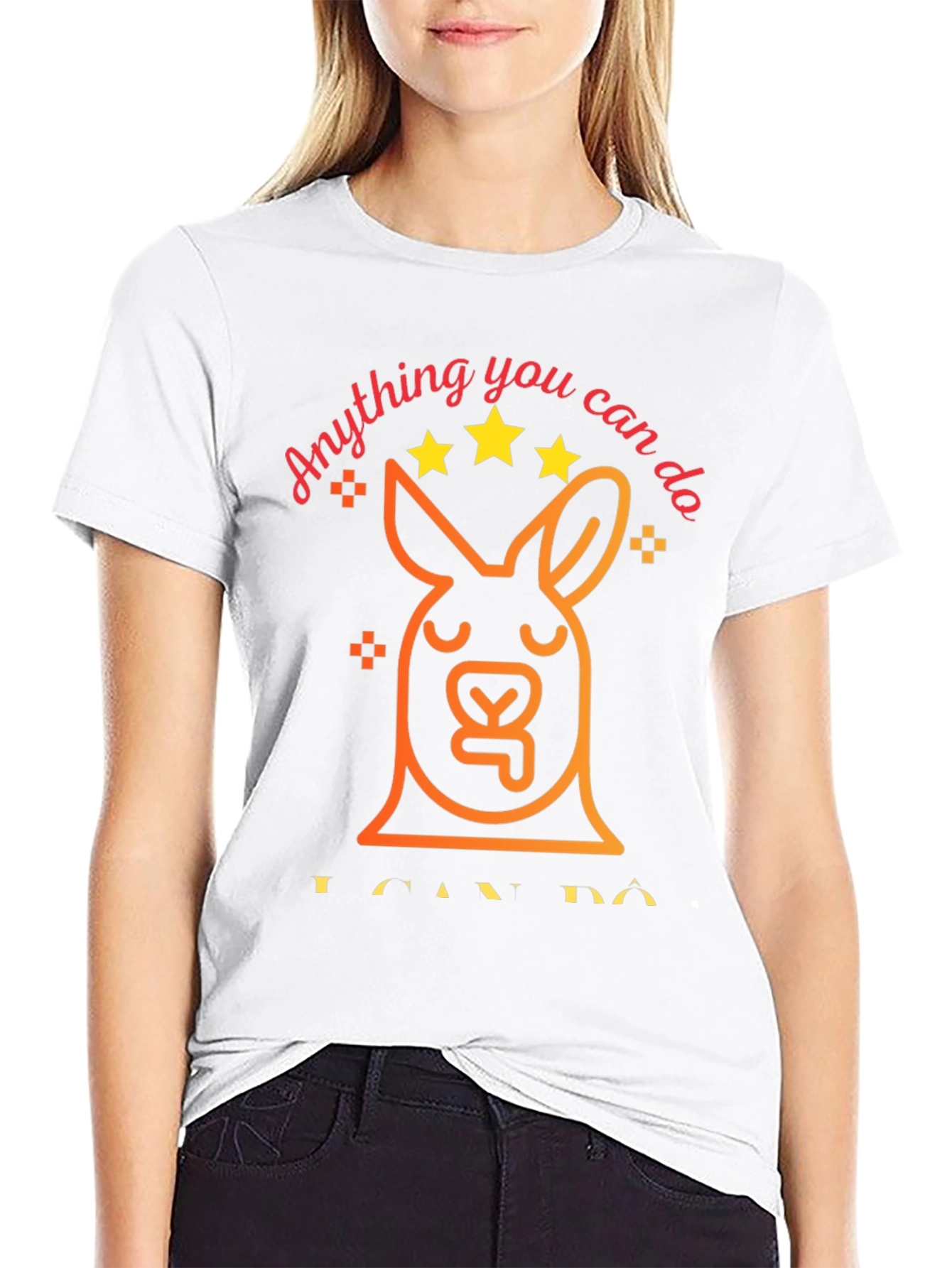 Black Funny Kangaroo Graphic T-Shirt - Anything You Can Do view 9