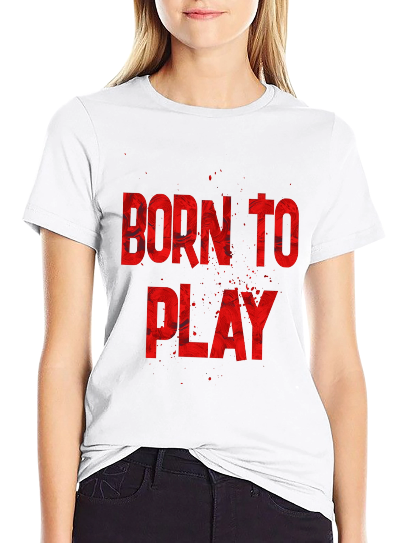 Black Born to Play Graphic Tee view 9