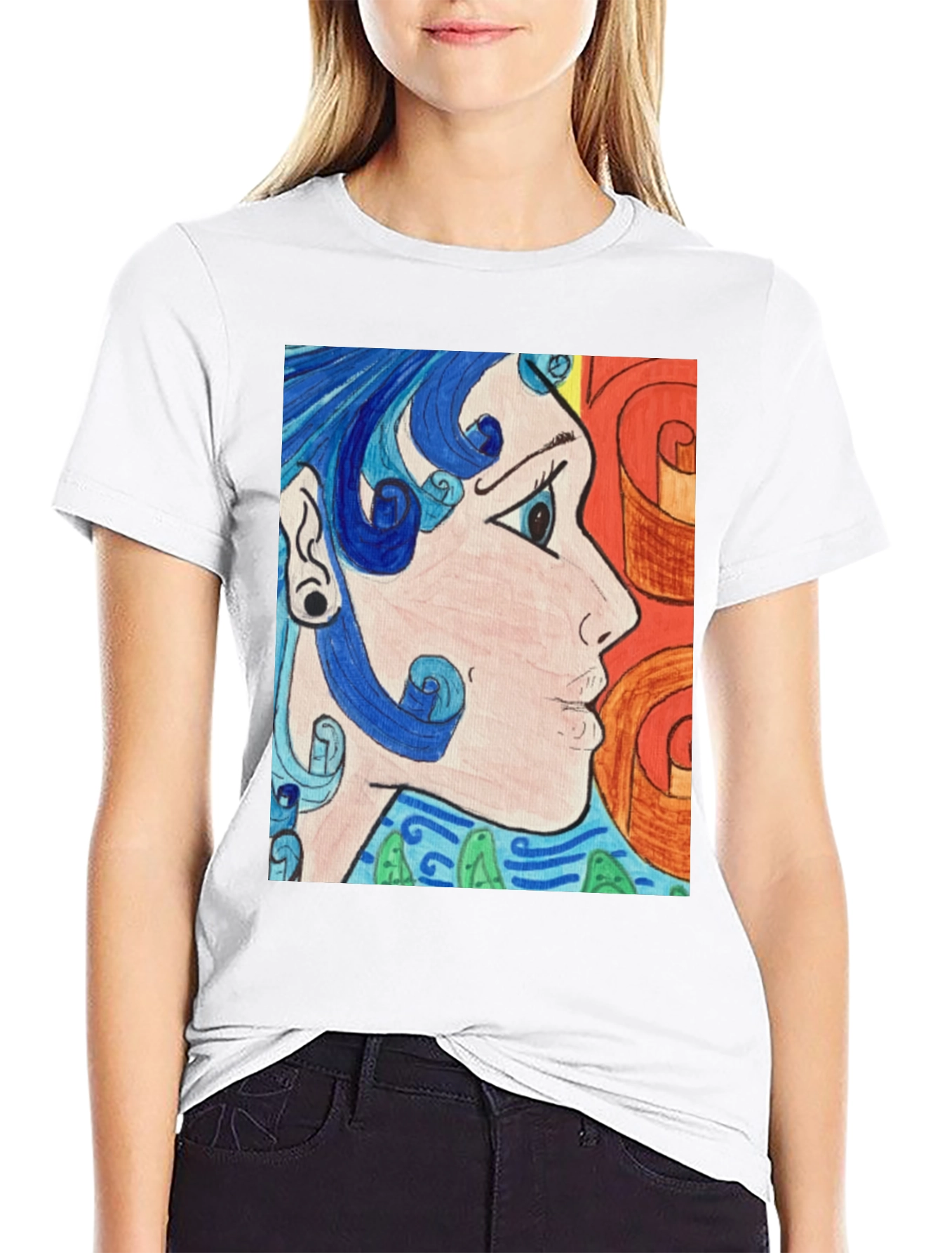 Black Abstract Art Graphic Tee - Black Unisex Shirt view 9
