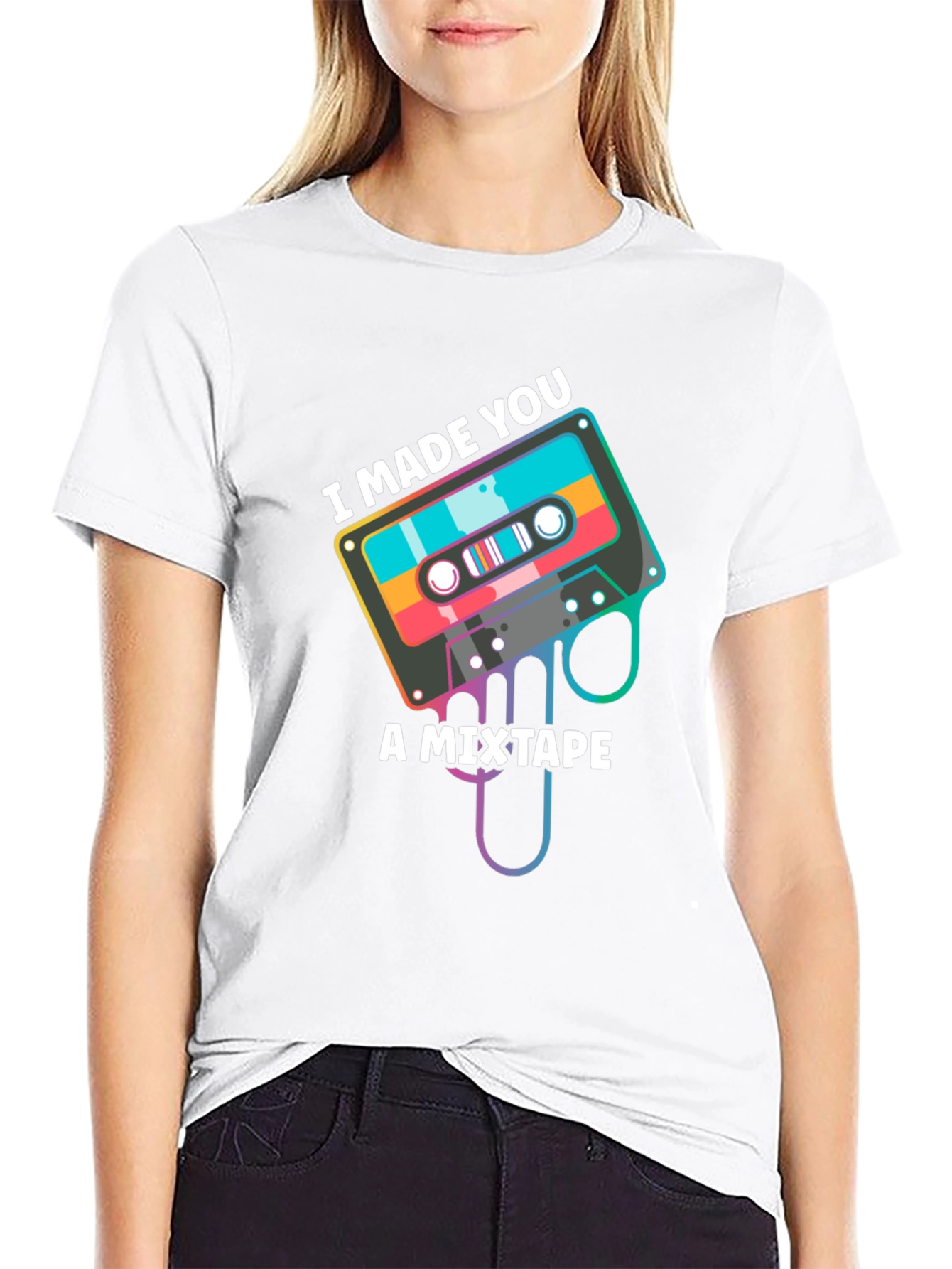 Black I Made You a Mixtape Graphic T-Shirt view 9