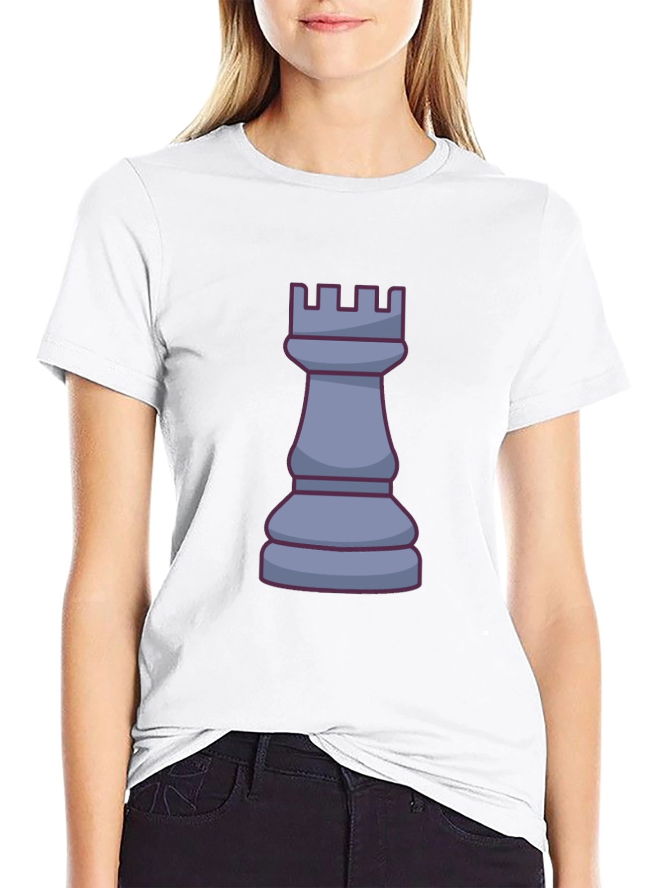 Black Chess Rook Graphic T-Shirt - Strategy & Style view 9