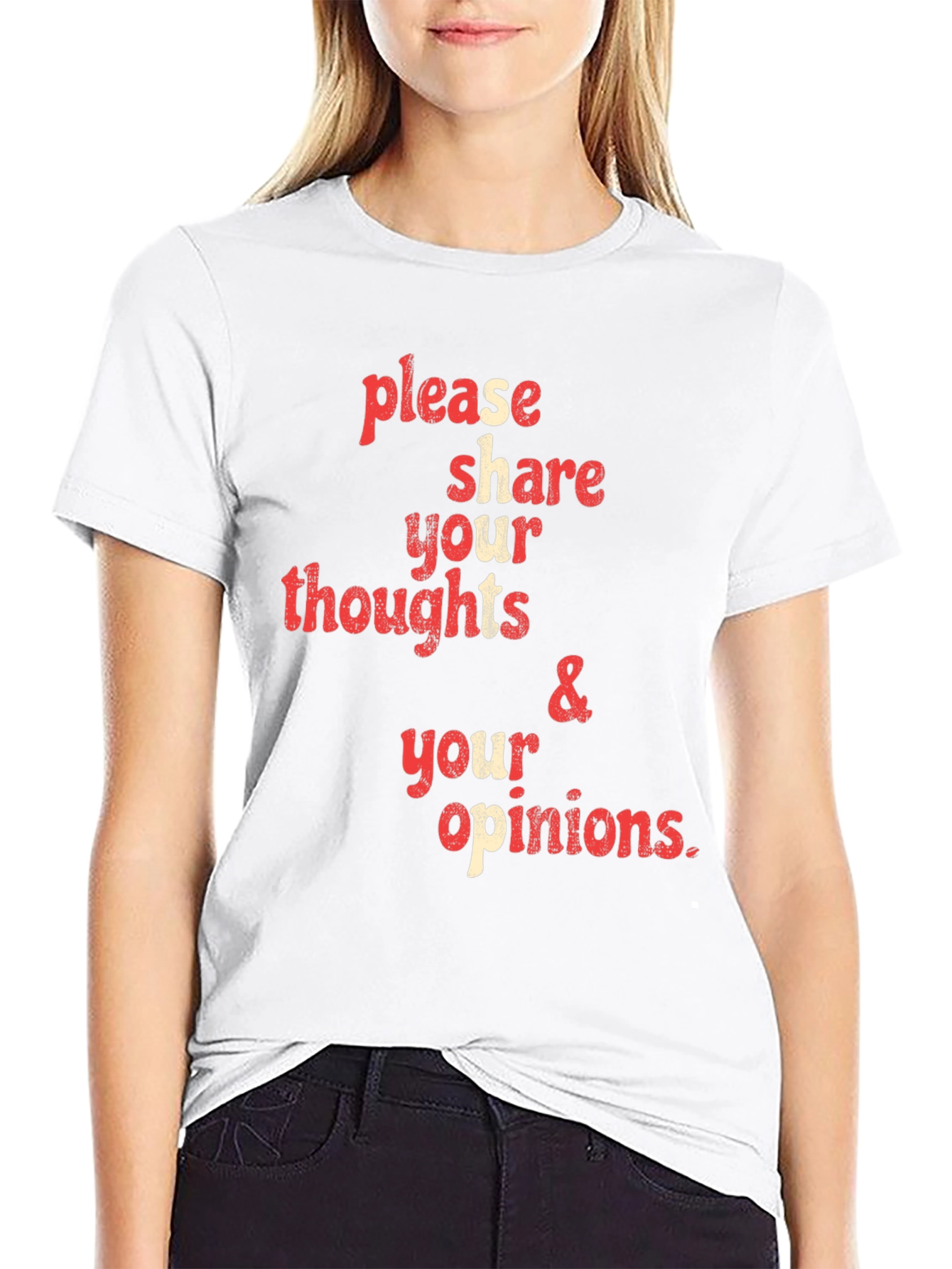Black Share Your Thoughts Graphic Tee - Black view 9