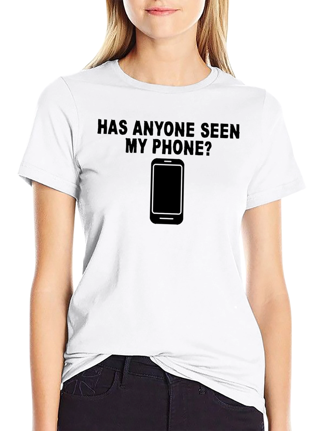 Black Lost Phone T-Shirt - Funny Graphic Tee view 9