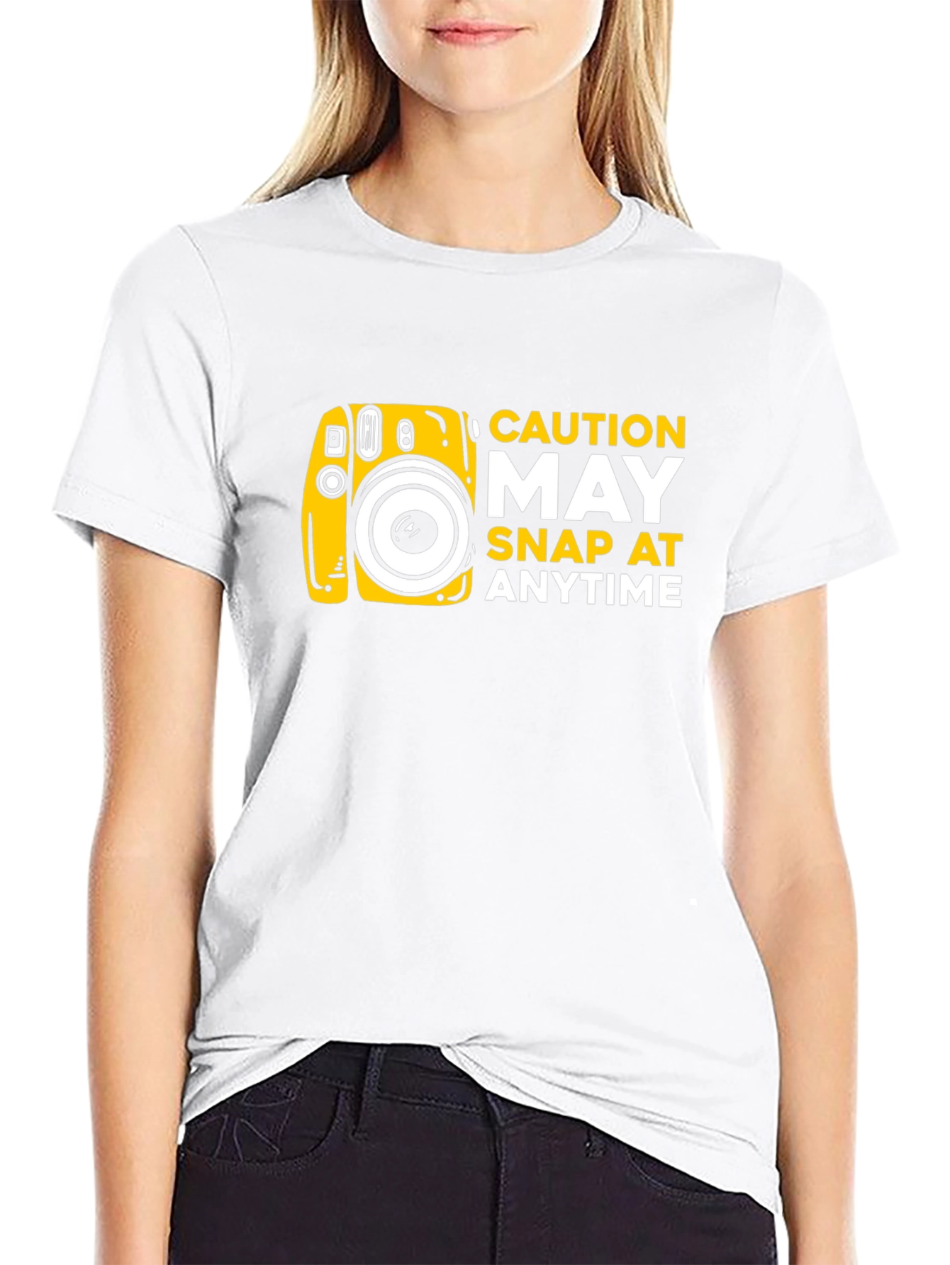Black Caution May Snap At Anytime T-Shirt view 9