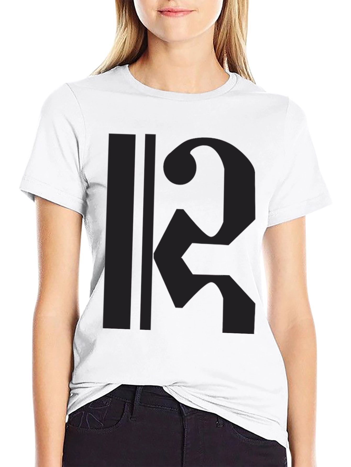 Black Abstract Graphic Print Tee - Black view 9