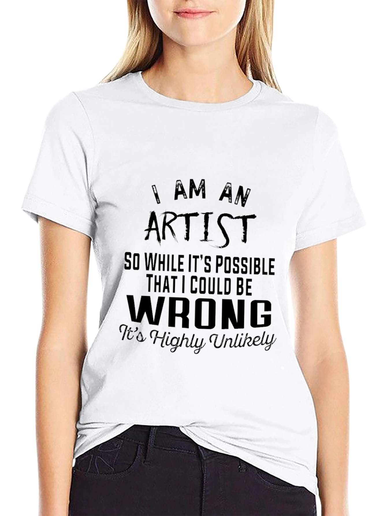 Black I Am An Artist Graphic T-Shirt - Humorous Design view 9