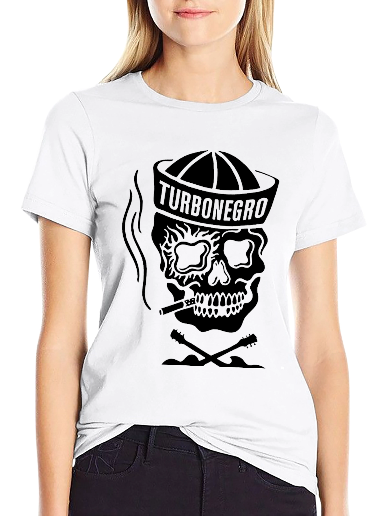Black Turbonegro Skull Graphic Black T-Shirt view 9