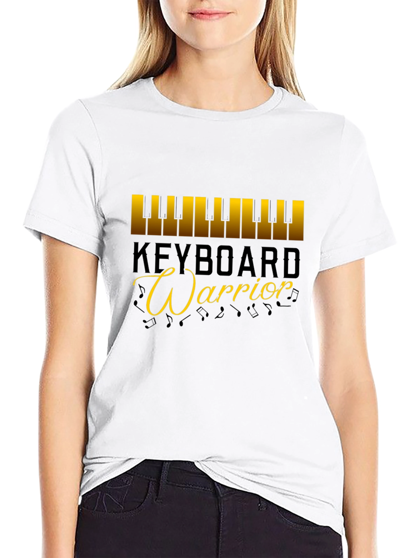 Black Keyboard Warrior Graphic Tee view 9