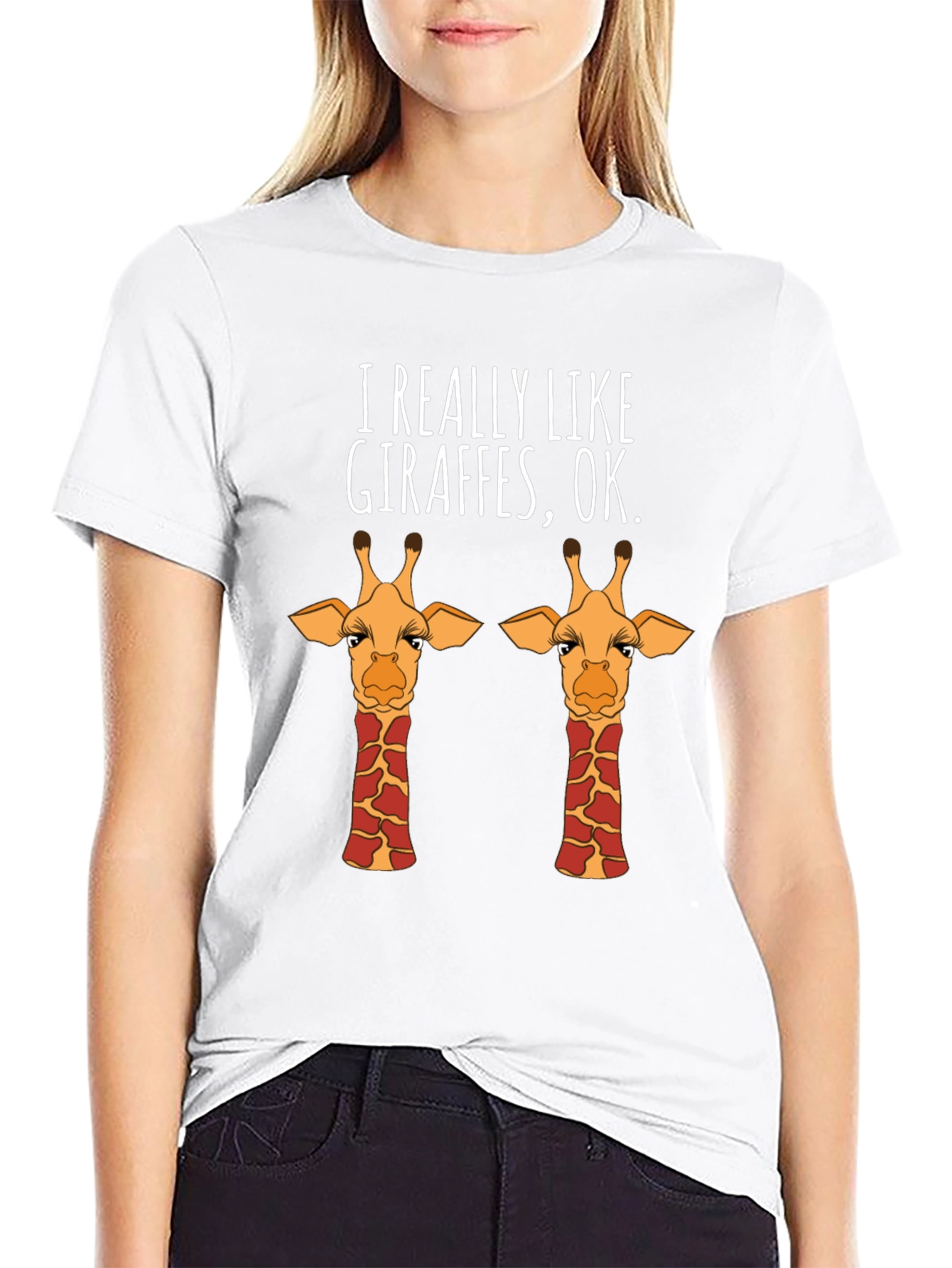 Black I Really Like Giraffes T-Shirt view 9