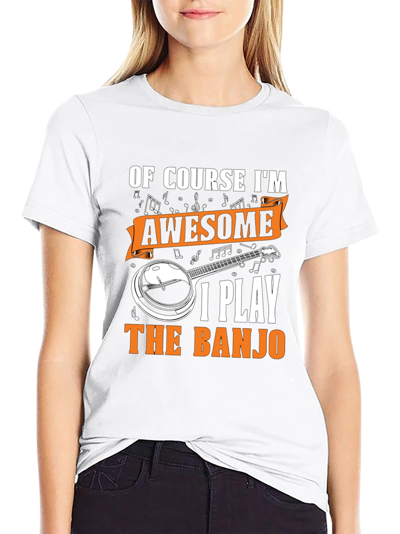 Black Awesome Banjo Player T-Shirt view 9