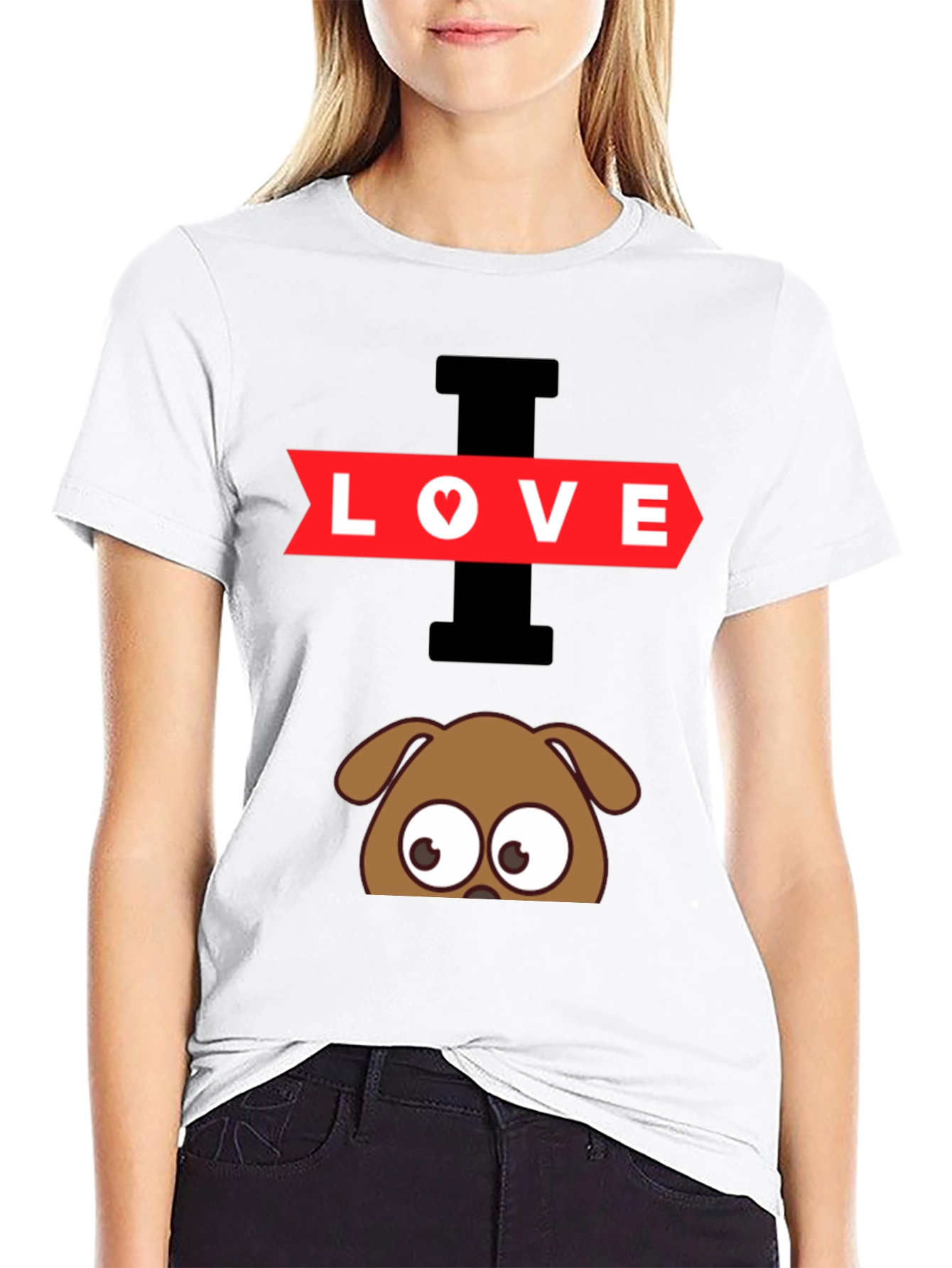 Black I Love Dogs Graphic T-Shirt view 9