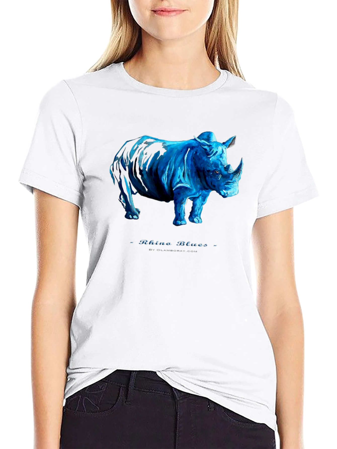 Black Rhino Blues Black T-Shirt - Unique Graphic Tee view 9