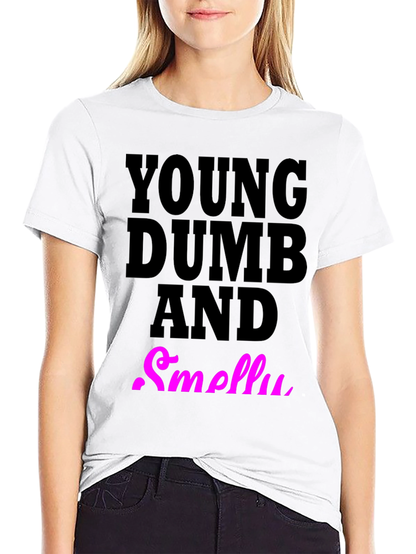 Black Young Dumb And Smelly T-Shirt view 9