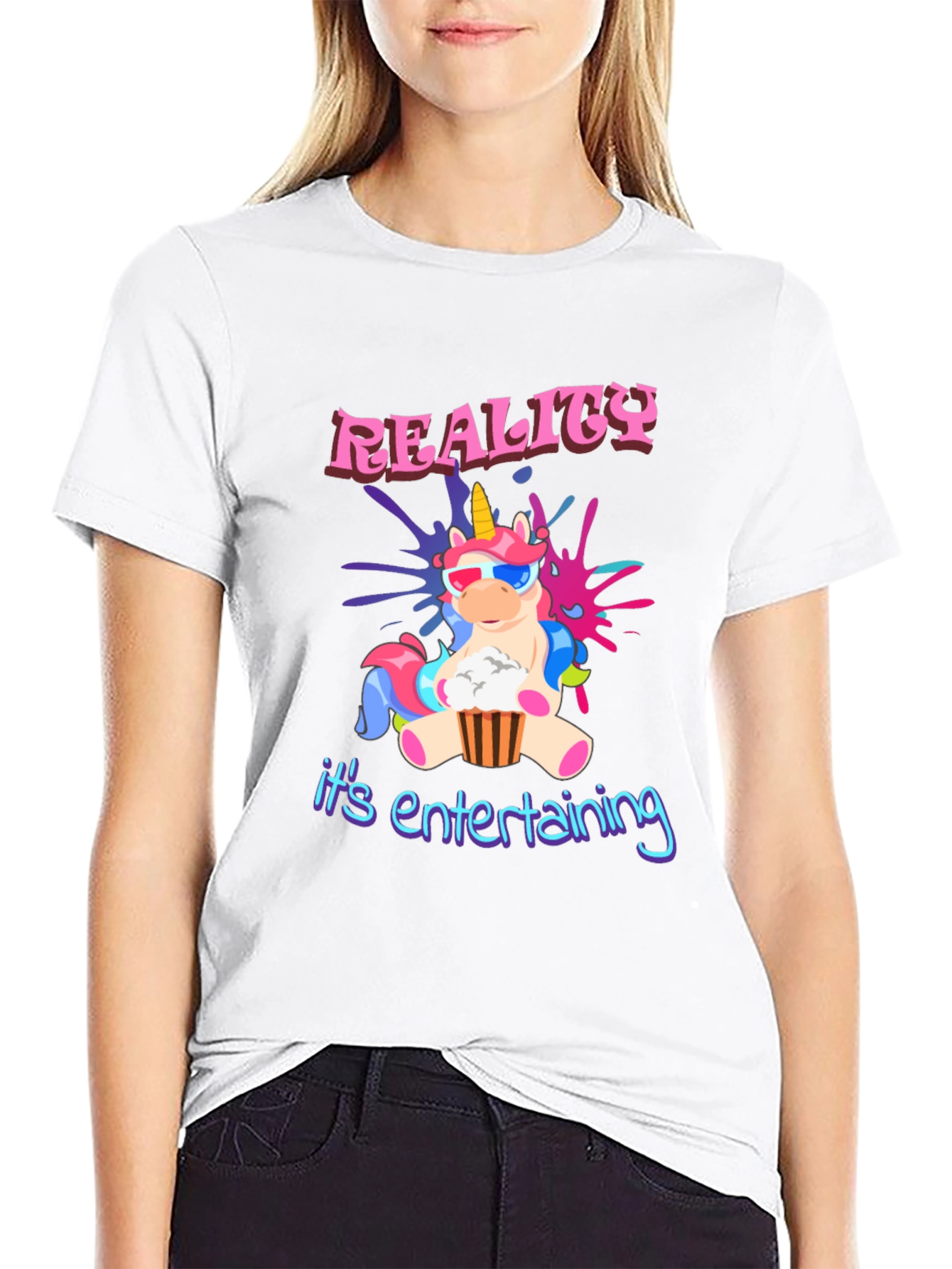 Black Unicorn Reality T-Shirt - It's Entertaining Tee view 9