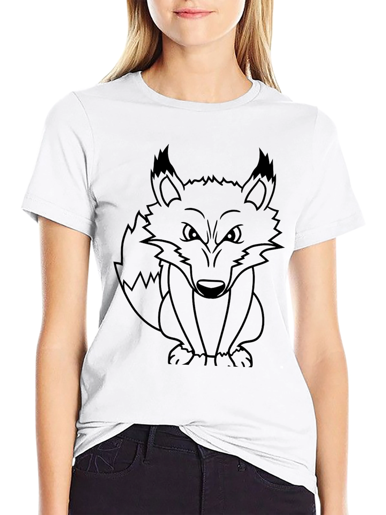 Black Fox Graphic Print Crew Neck T-Shirt view 9