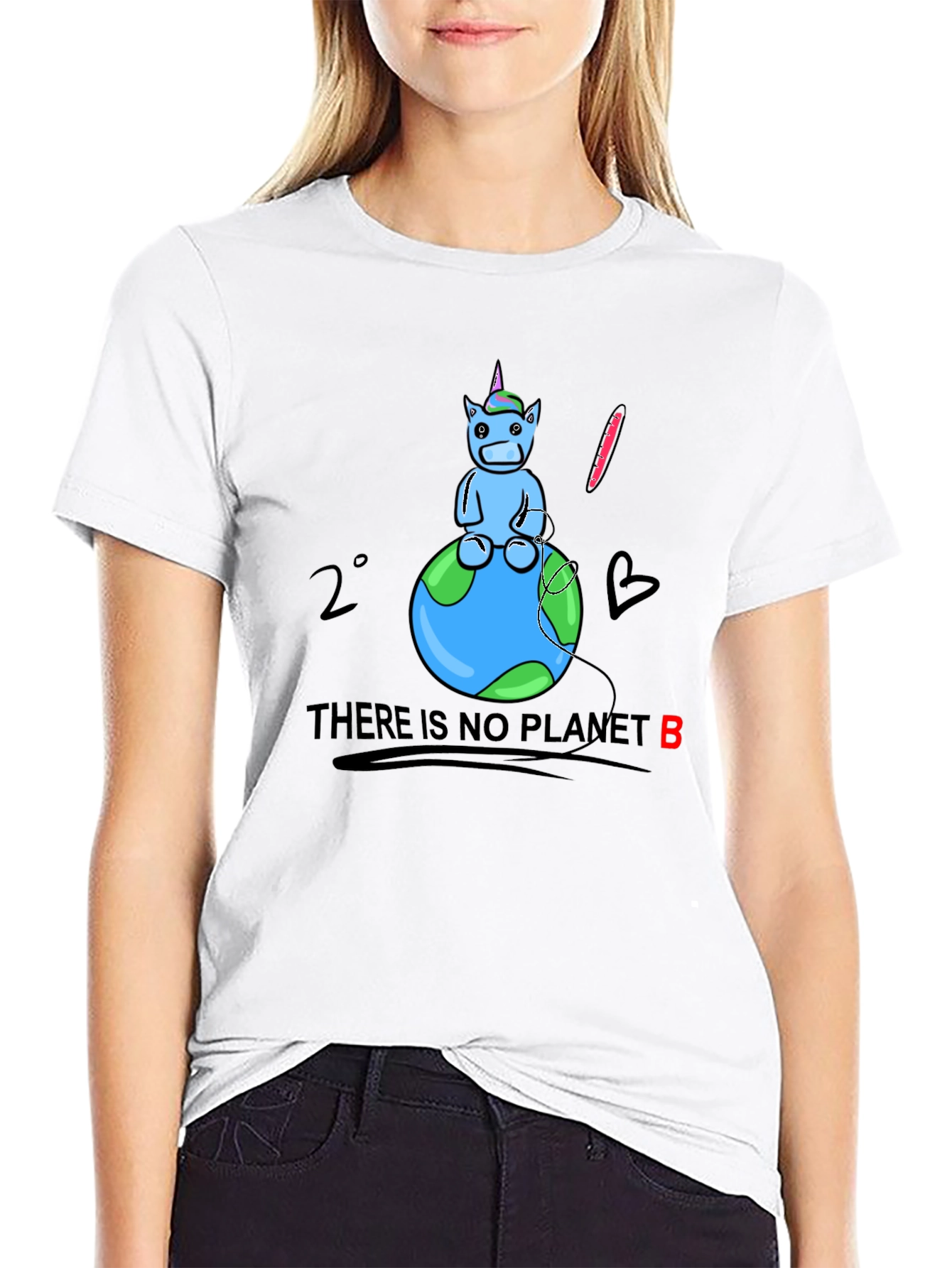 Black Save the Planet T-Shirt - Unicorn on Earth view 9