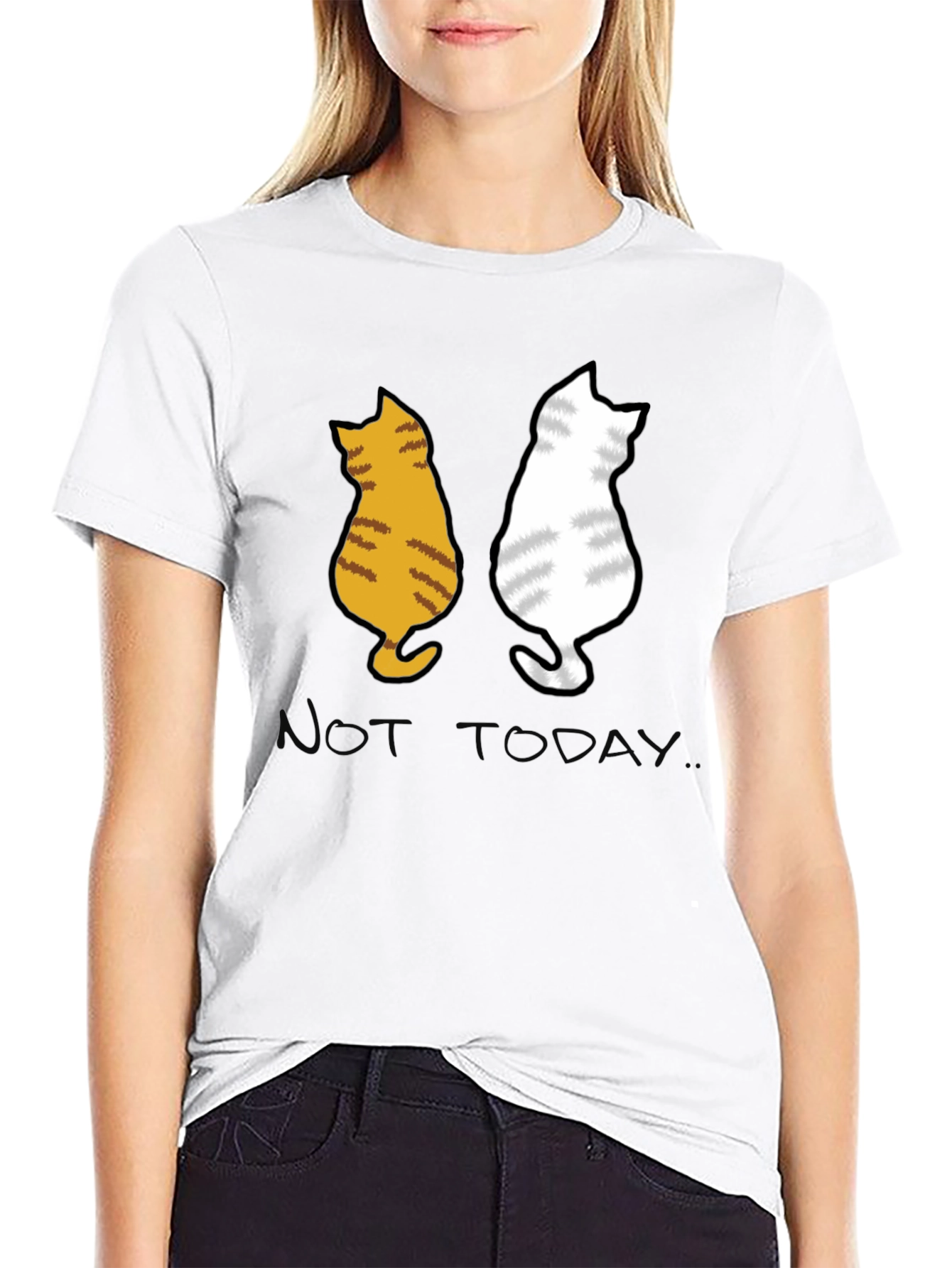 Black Two Cats 'Not Today' Graphic Tee view 9