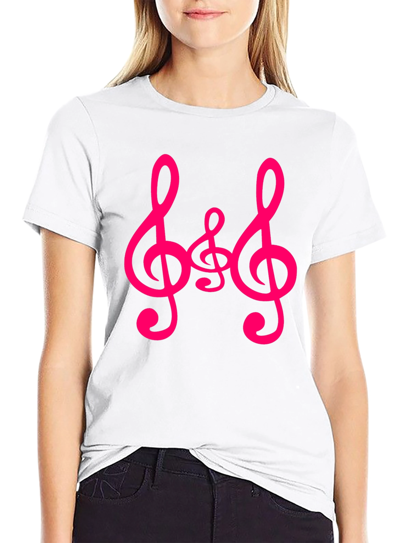 Black Music Note Tee - Classic Crew Neck view 9