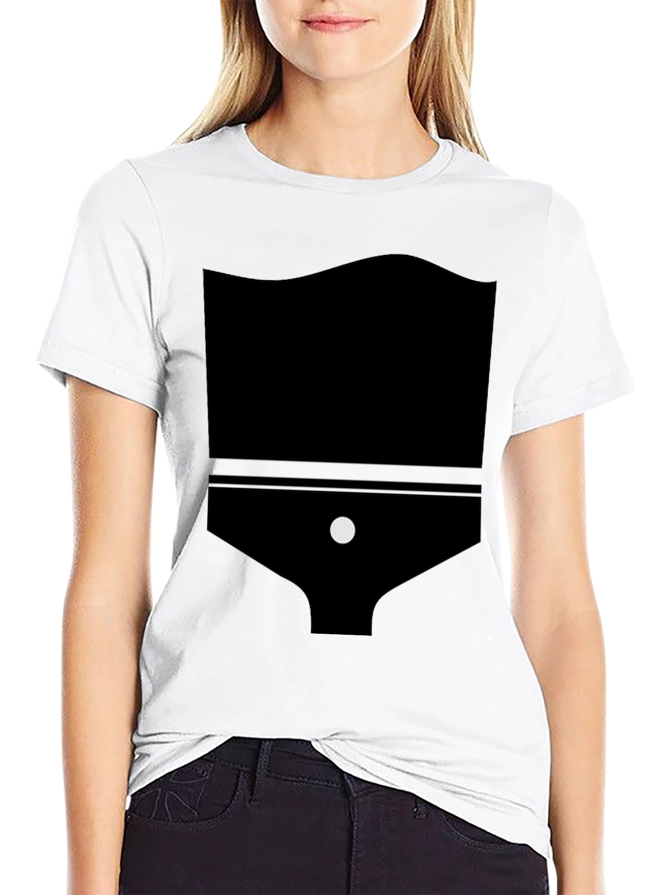 Black Abstract Graphic Black T-Shirt view 9