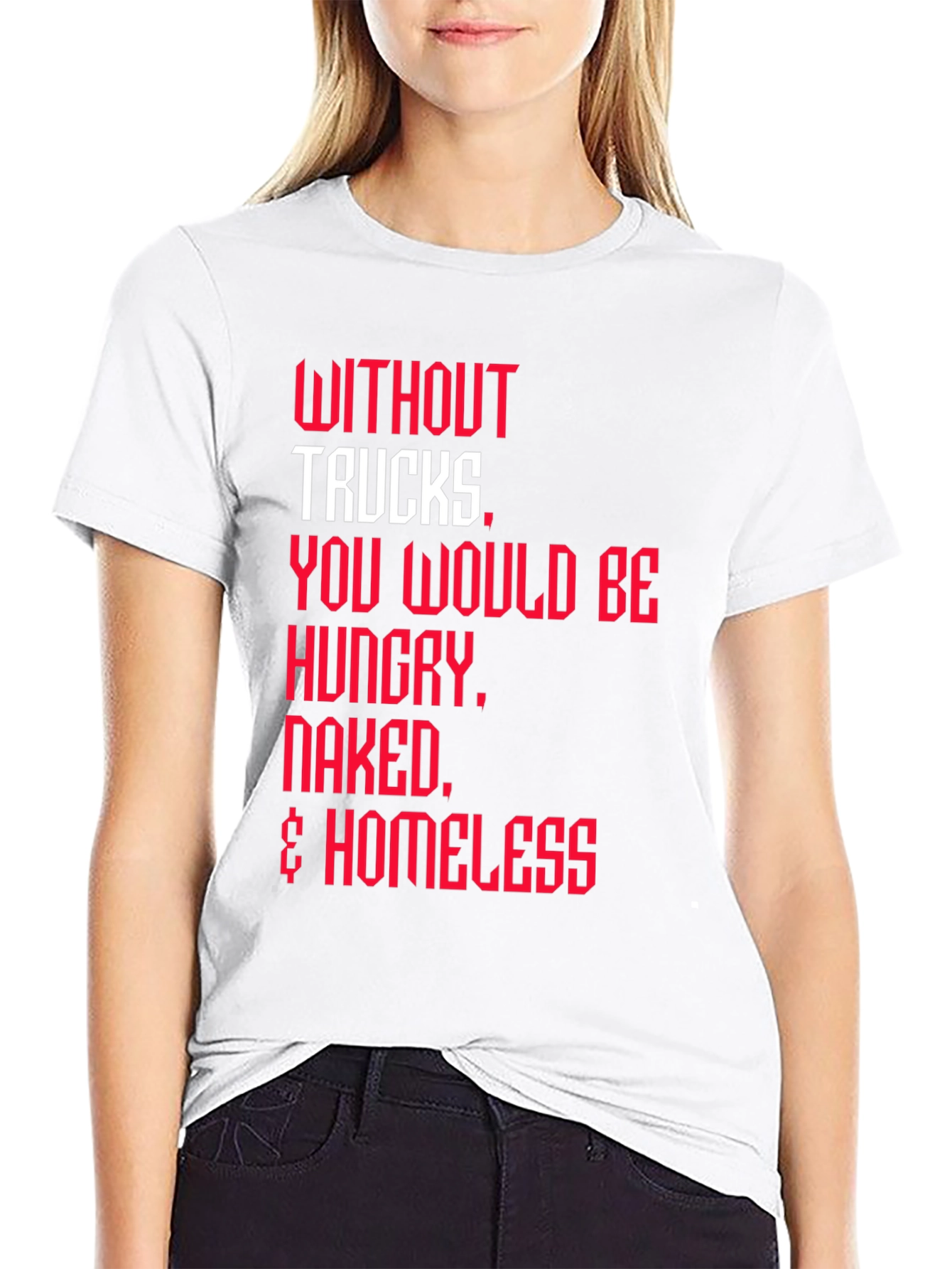 Black Trucker Appreciation T-Shirt -  Without Trucks Graphic Tee view 9