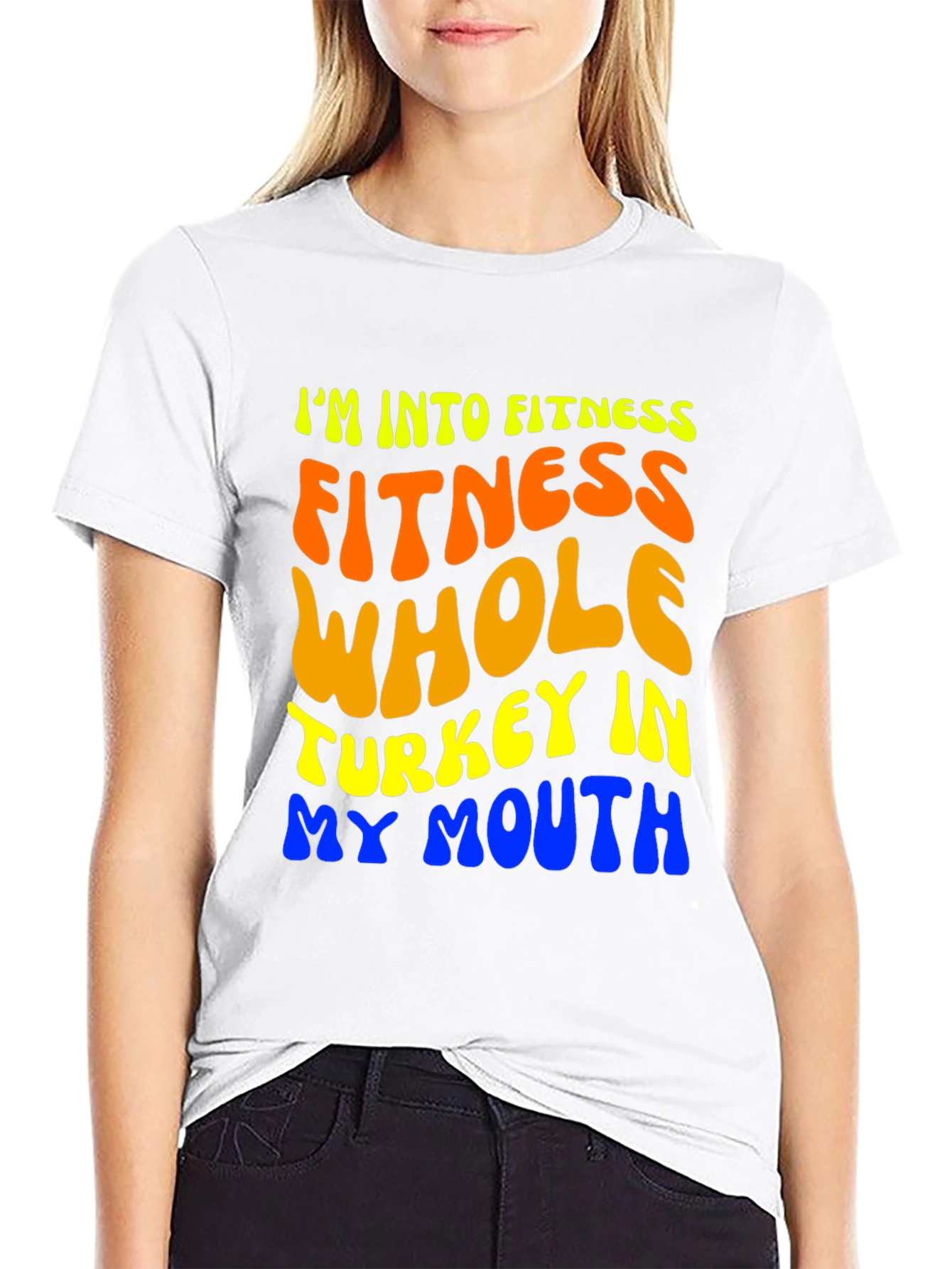 Black Fitness Turkey Mouth T-Shirt - Funny Thanksgiving Tee view 9