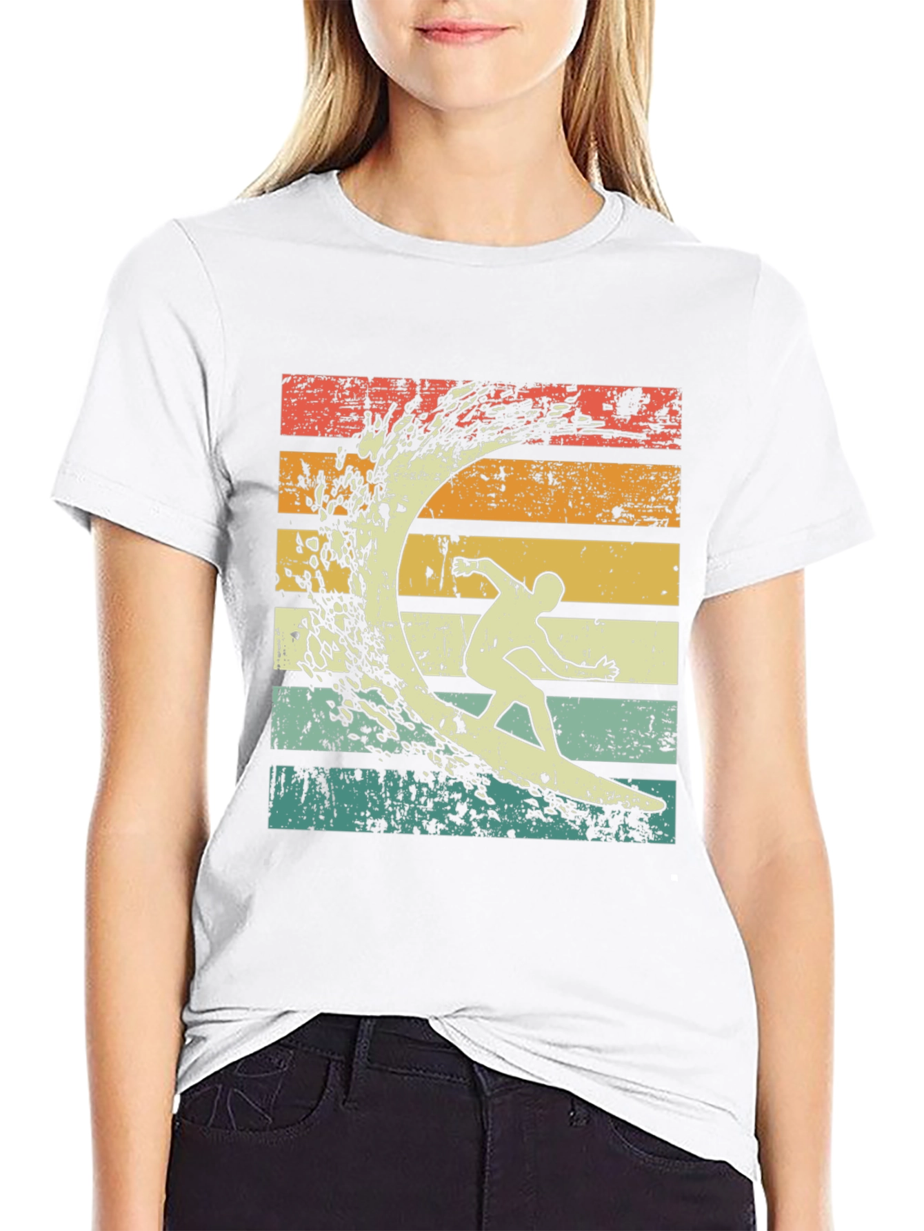 Black Retro Surfer Graphic Tee - Black view 9