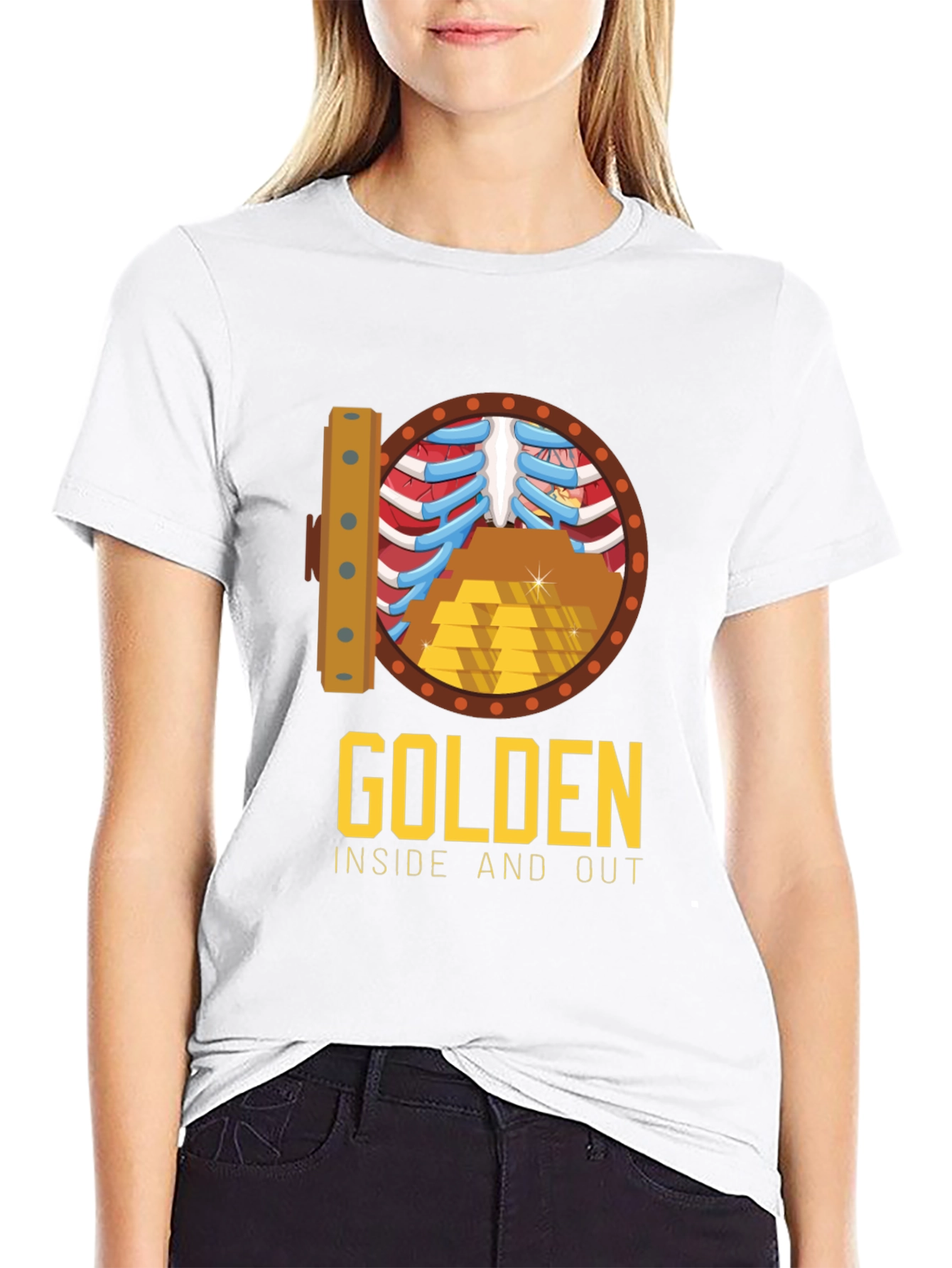 Black Golden Inside & Out Graphic Tee - Bold Style view 9