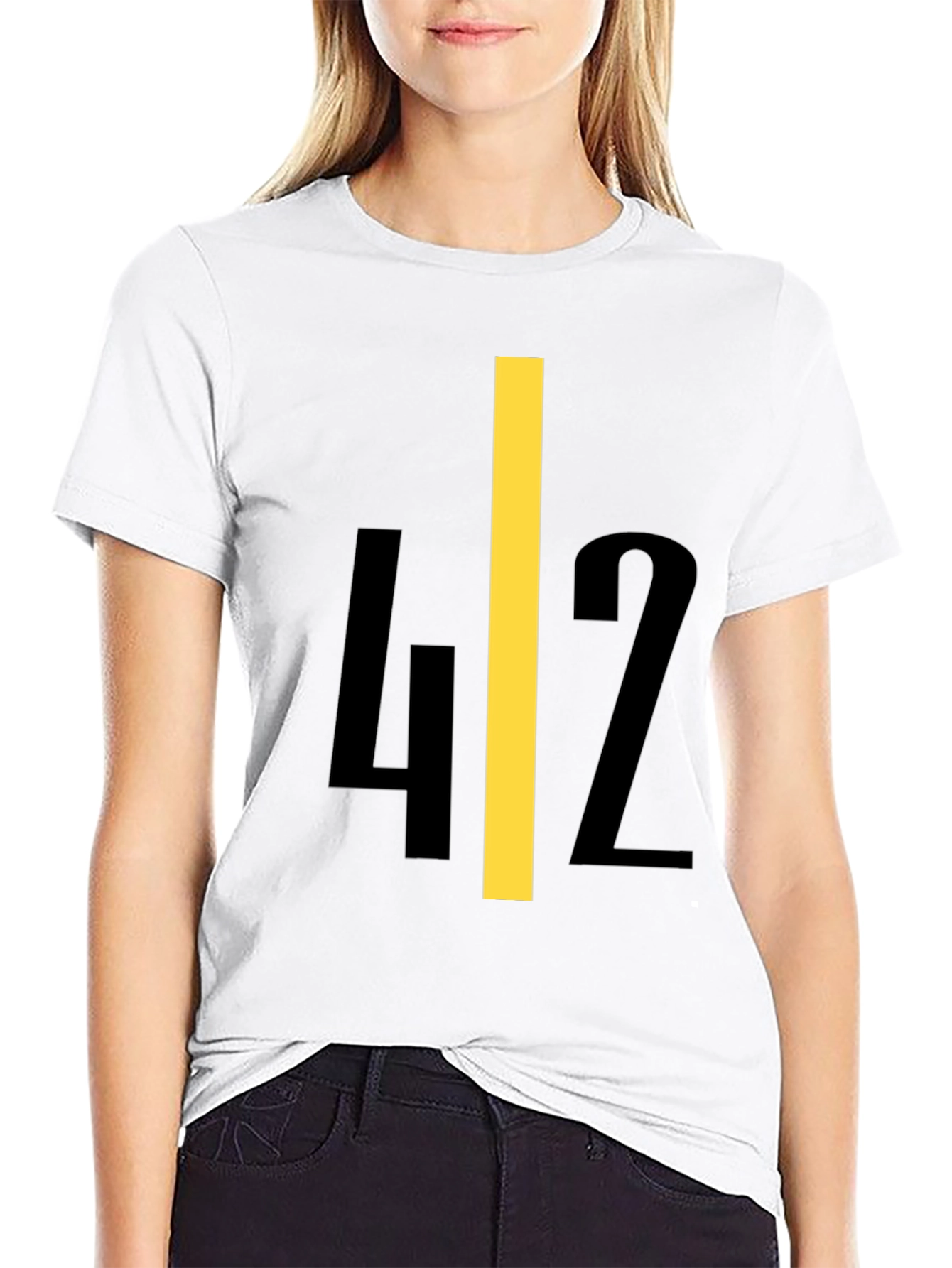 Black Bold Number 42 Graphic Tee - Black view 9