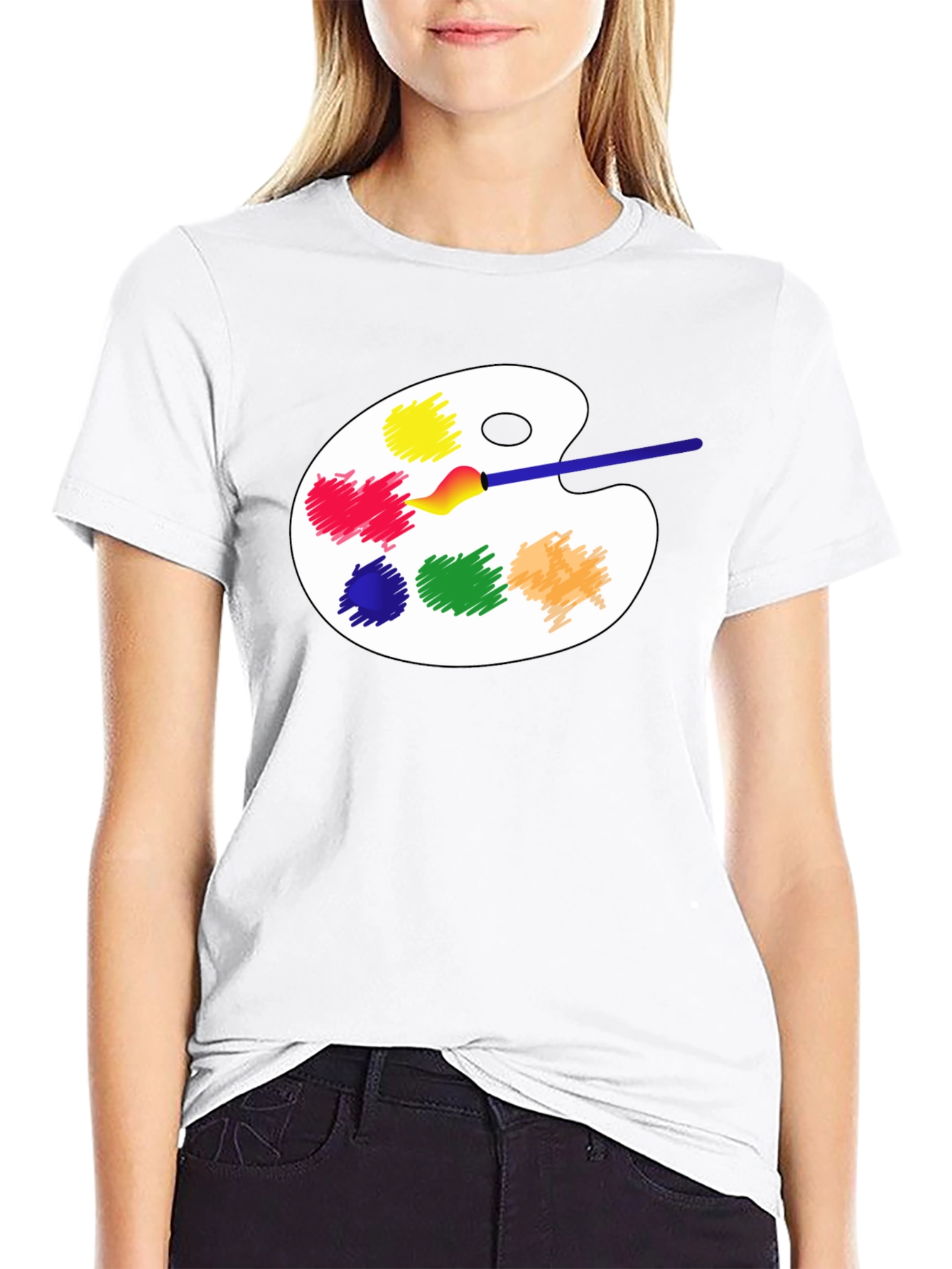 Black Art Palette T-Shirt - Painter's Essential view 9