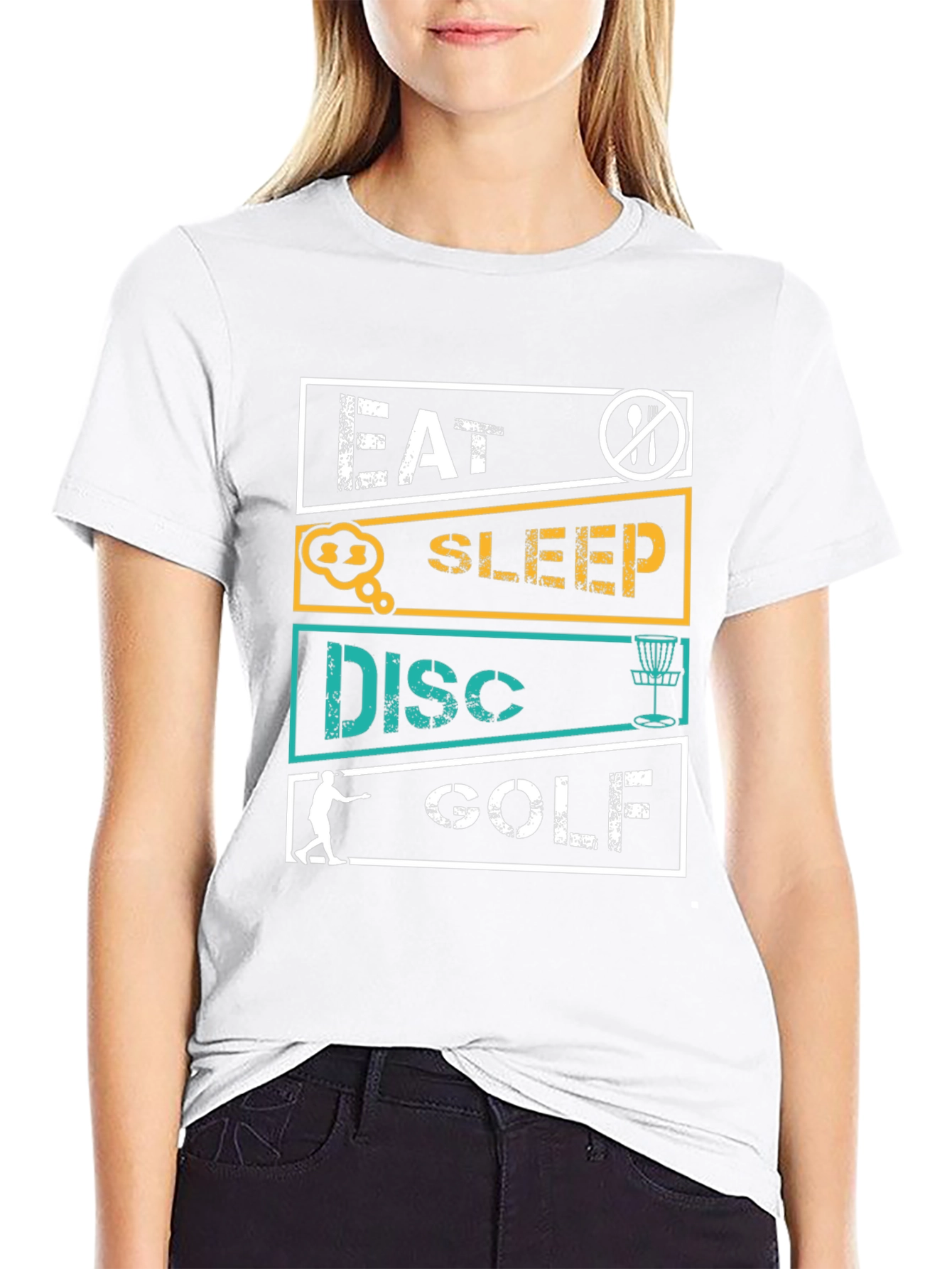 Black Eat Sleep Disc Golf T-Shirt view 9