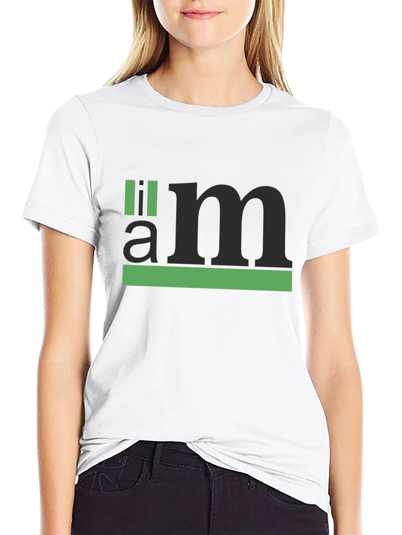 Black Minimalist Graphic Tee - 'I am' Statement Shirt view 9