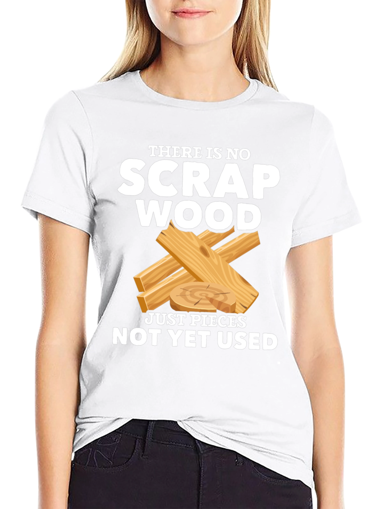Black No Scrap Wood Funny T-Shirt view 9
