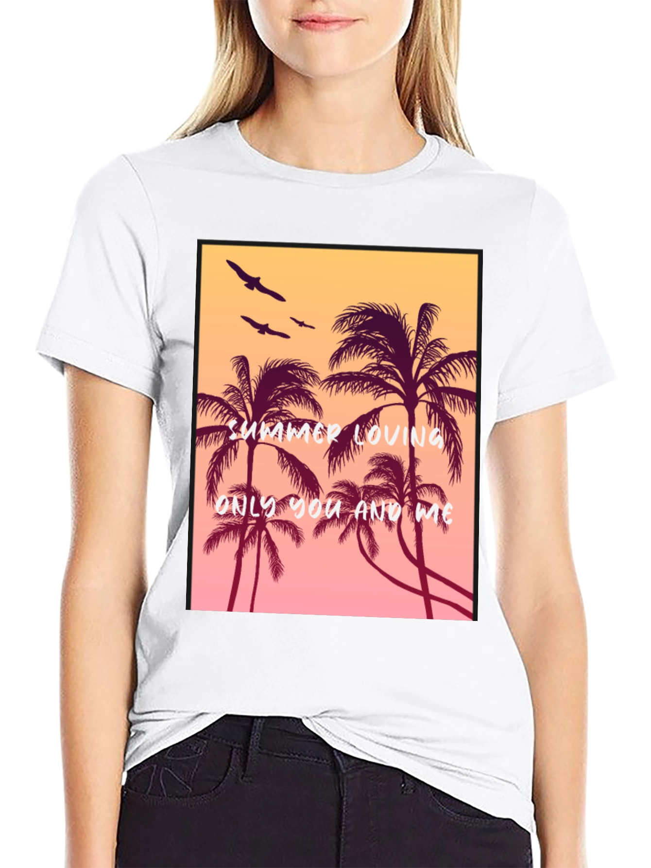 Black Summer Loving Palm Tree Graphic Tee view 9