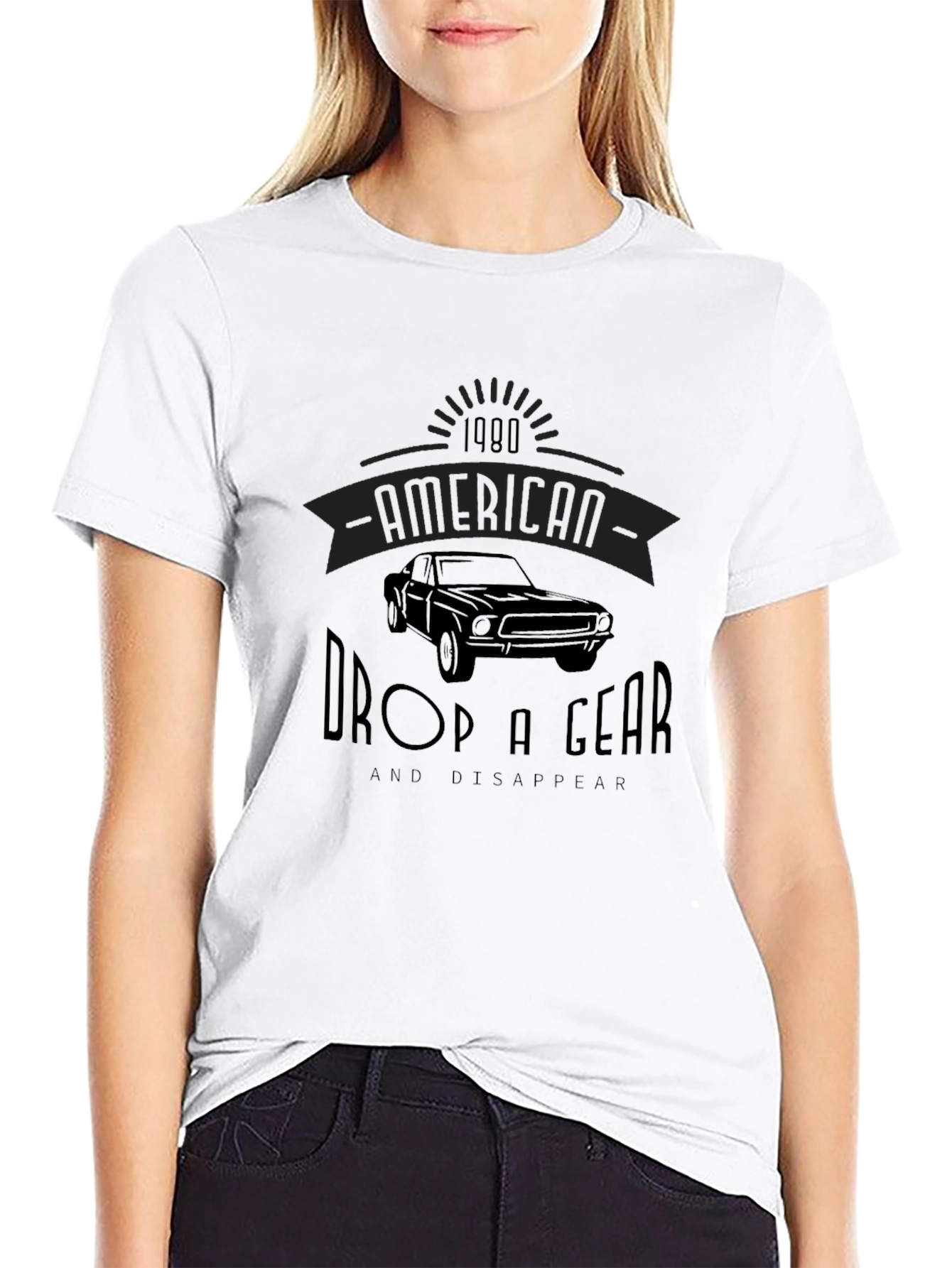 Black American Muscle Car Graphic Tee view 9