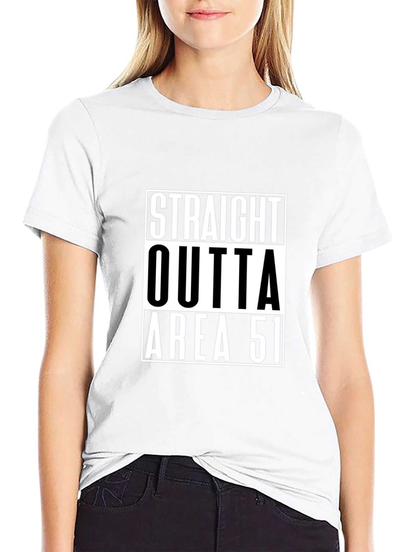 Black Straight Outta Area 51 T-Shirt view 9