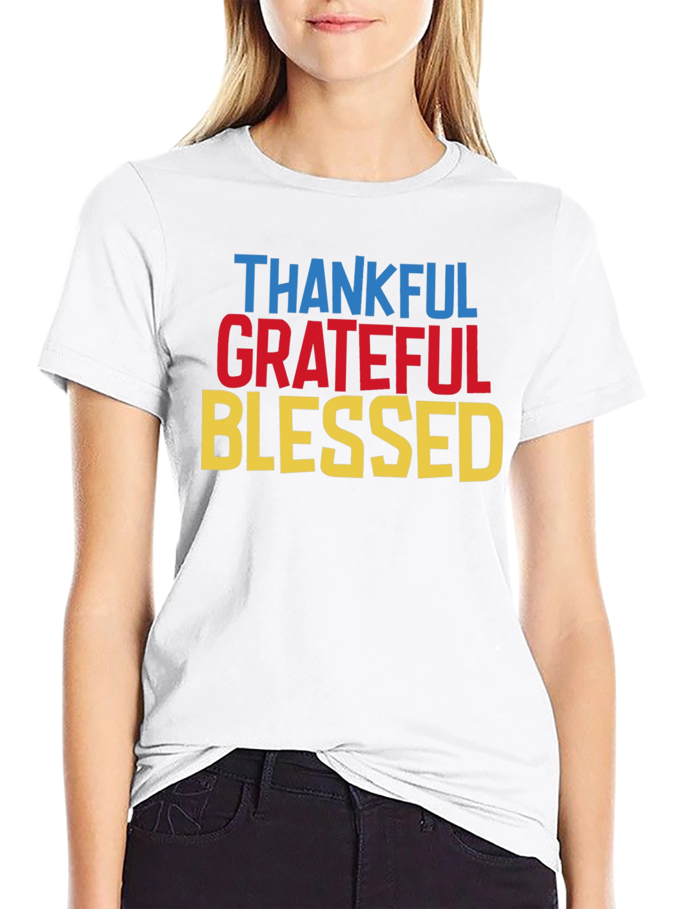 Black Thankful Grateful Blessed T-Shirt view 9