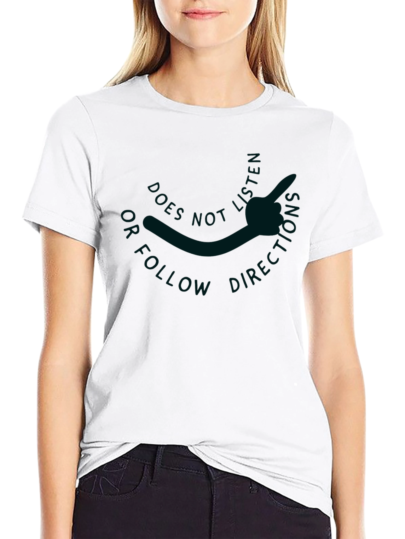 Black Does Not Follow Directions Graphic Tee view 9