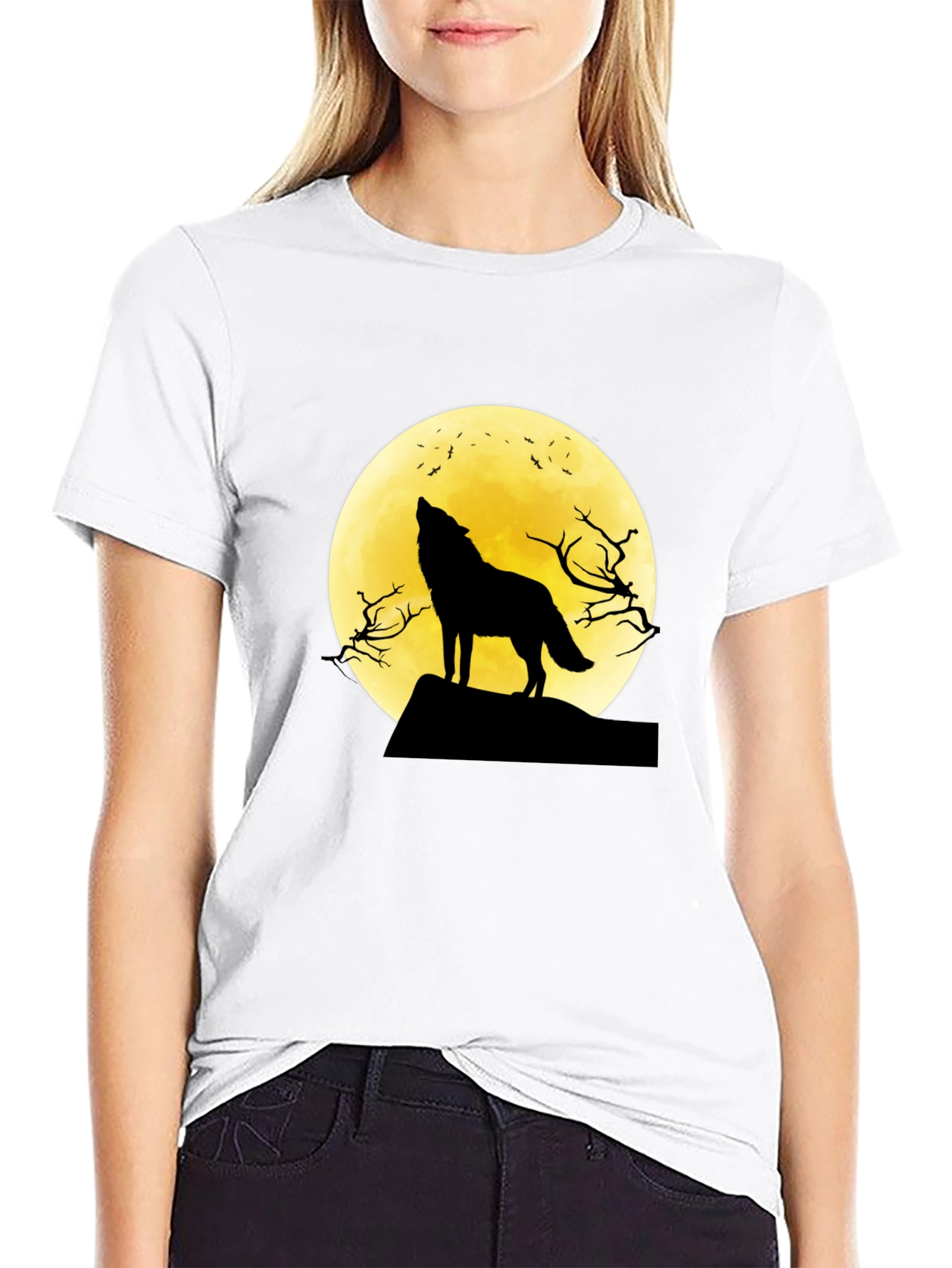 Black Wolf Moon Graphic Tee - Black T-Shirt view 9