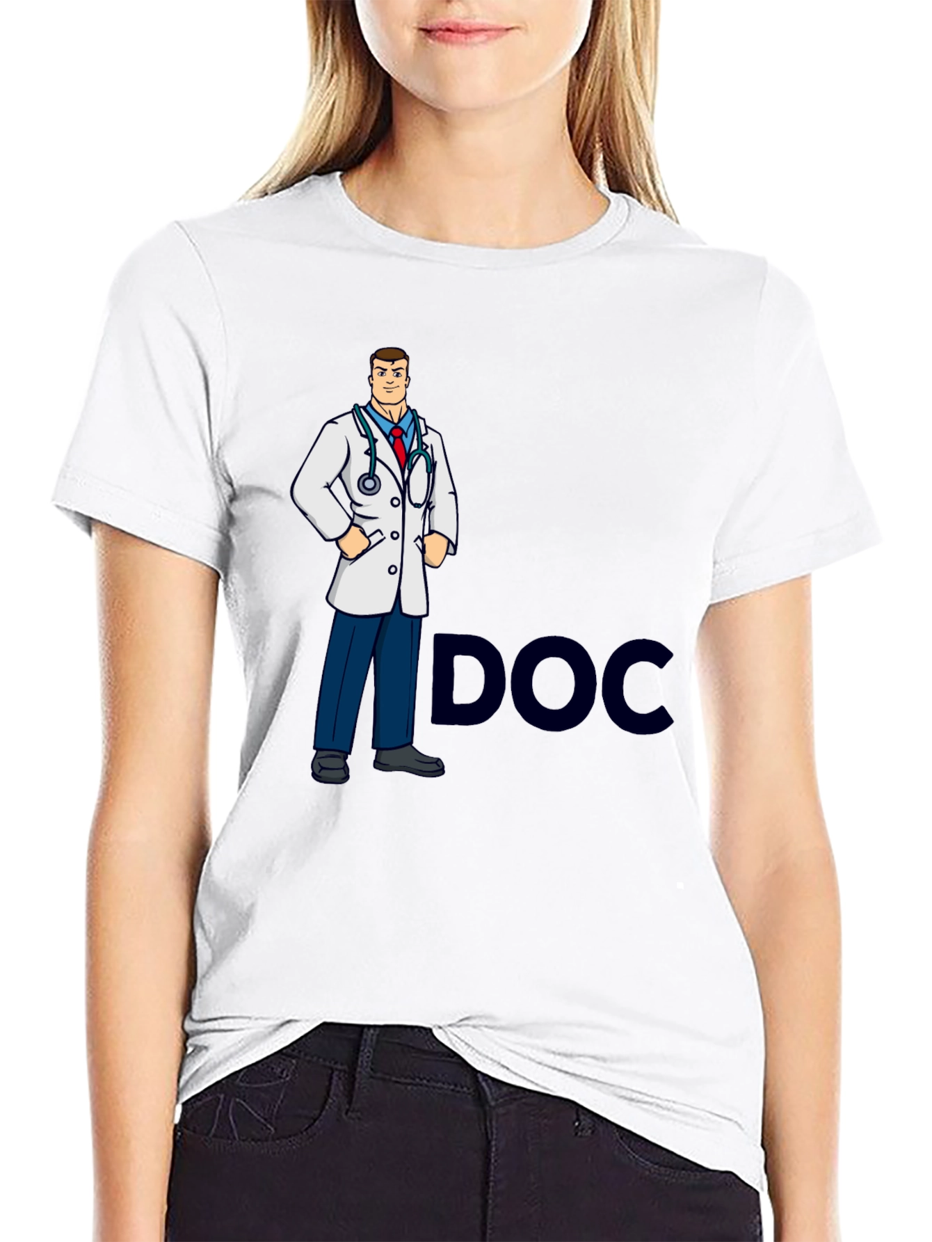 Black Doctor Cartoon Graphic T-Shirt view 9