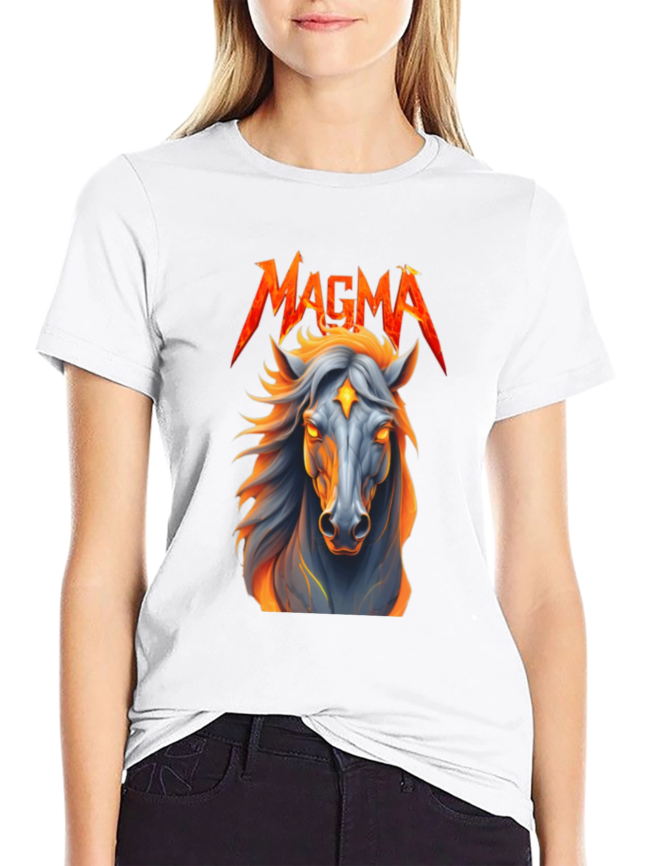Black Magma Horse Graphic T-Shirt view 9